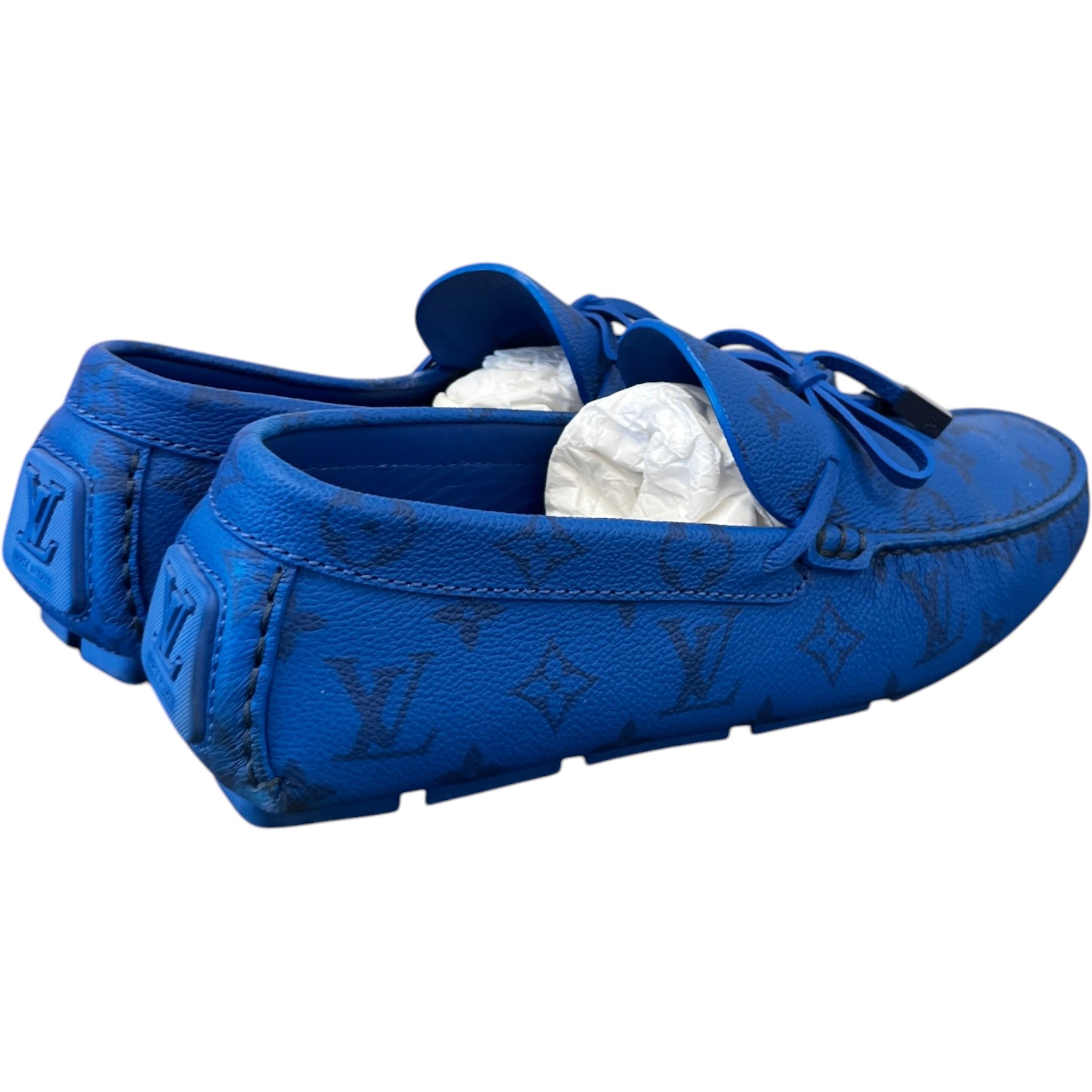 Men's Lv Driver Moccasins Loafers Blue Size EU 42 / UK 8