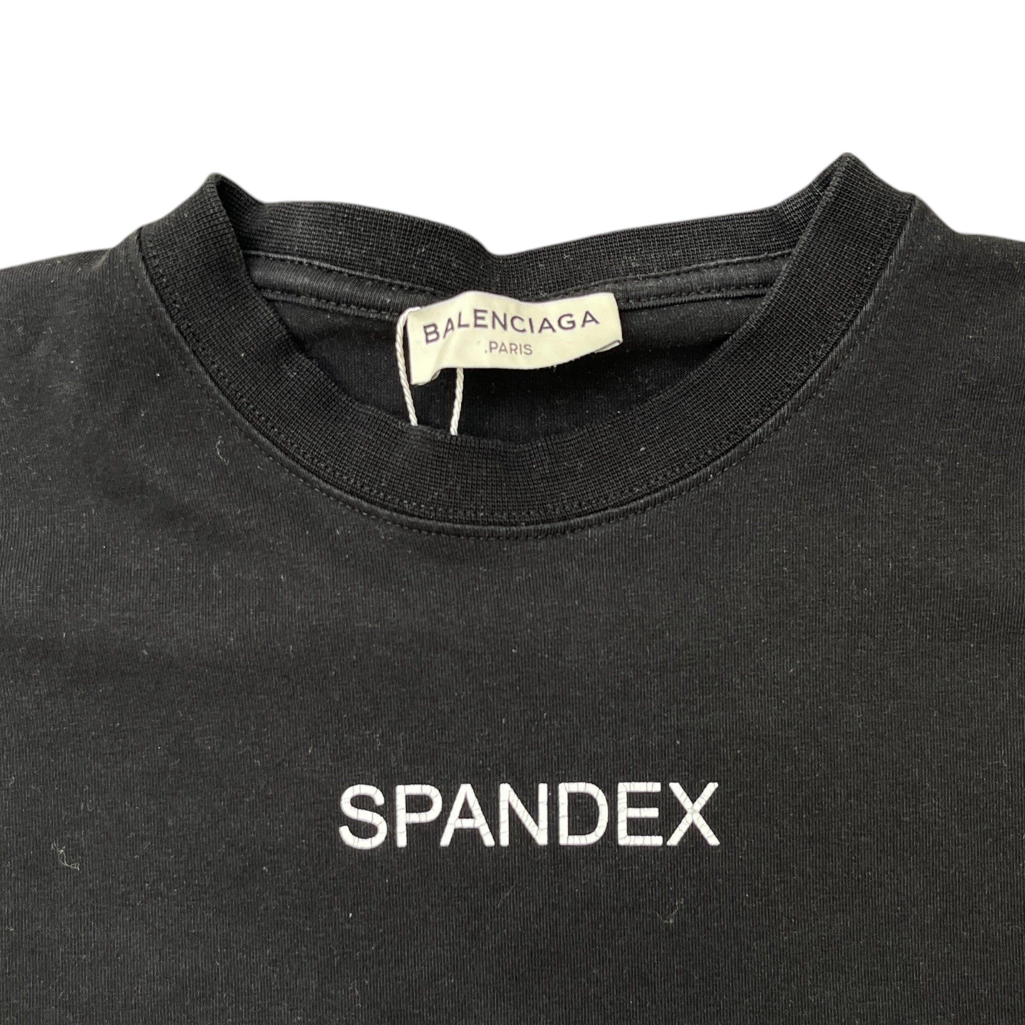 Men's Spandex Logo Print Long Sleeve T-Shirt Black Size M