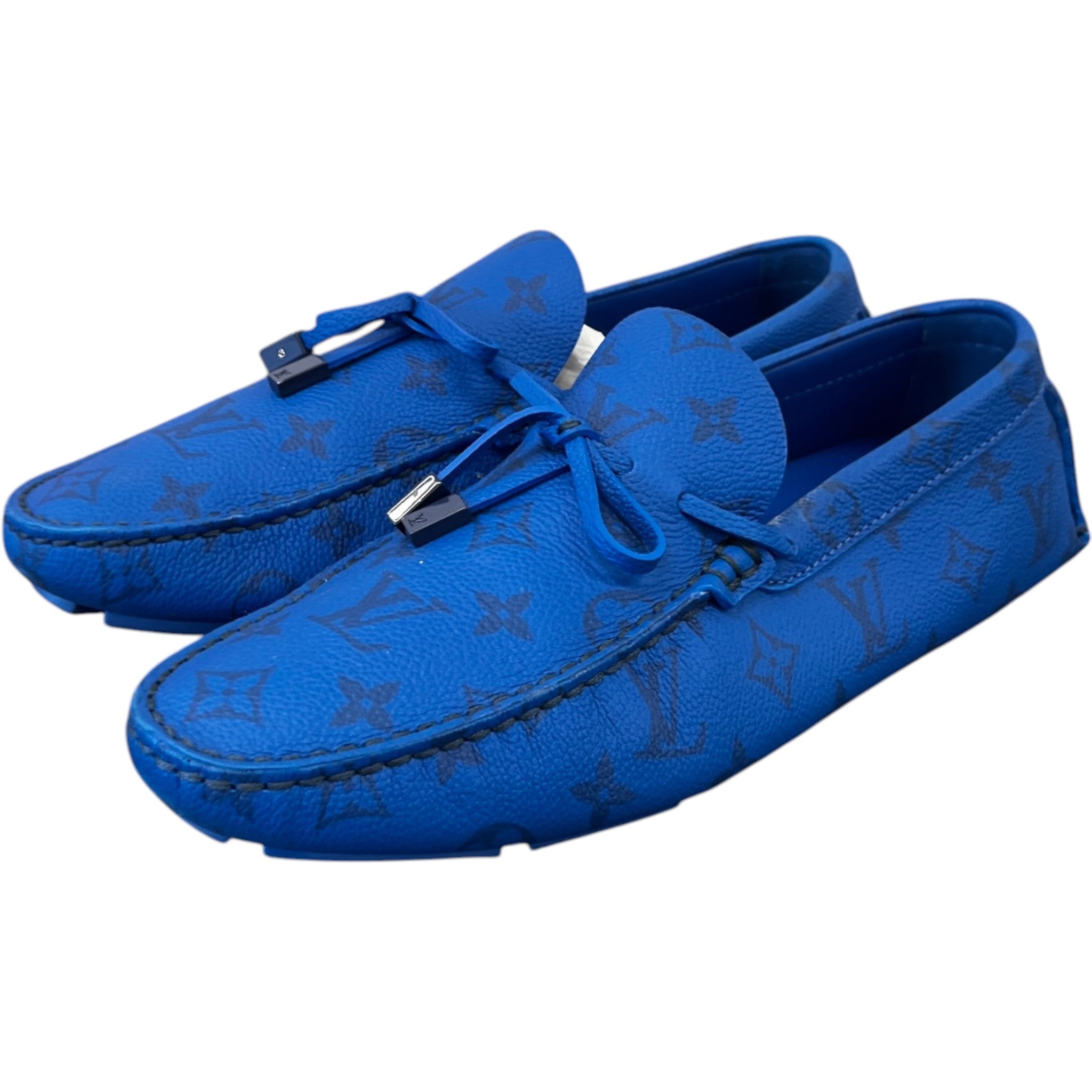 Men's Lv Driver Moccasins Loafers Blue Size EU 42 / UK 8