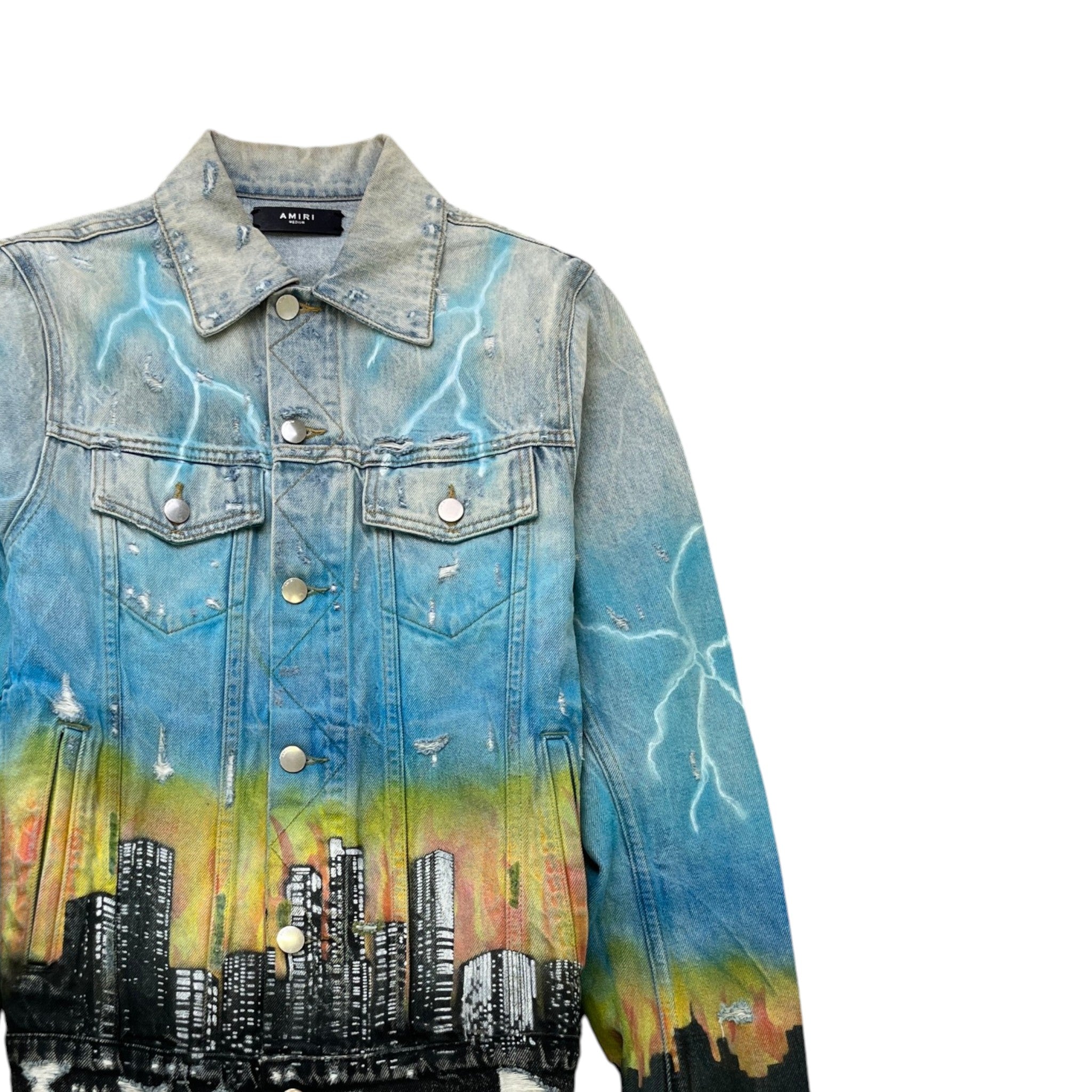 Men's City Dragon Trucker Jacket Multi-Coloured Size M
