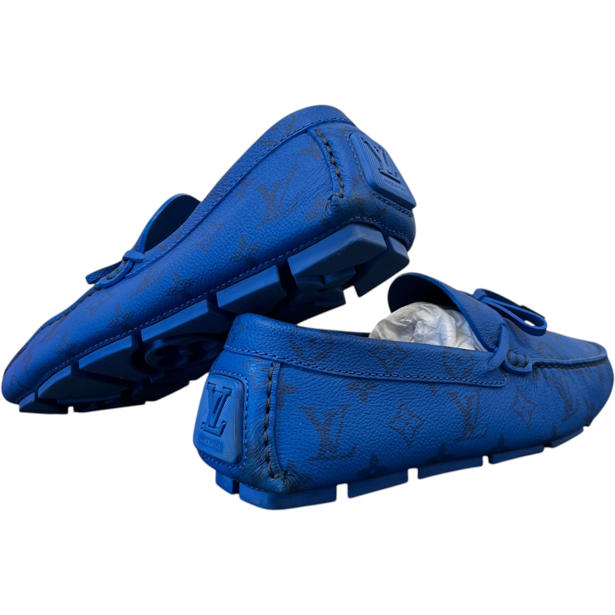 Men's Lv Driver Moccasins Loafers Blue Size EU 42 / UK 8