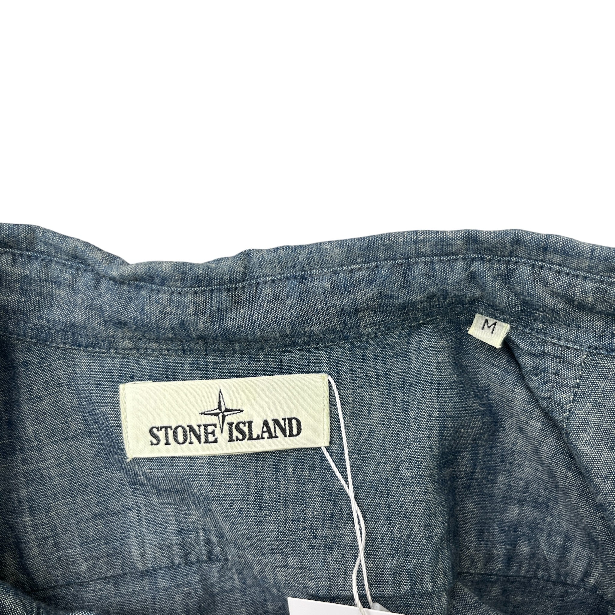 Men's Applique Logo Long Sleeve Shirt Blue Size M