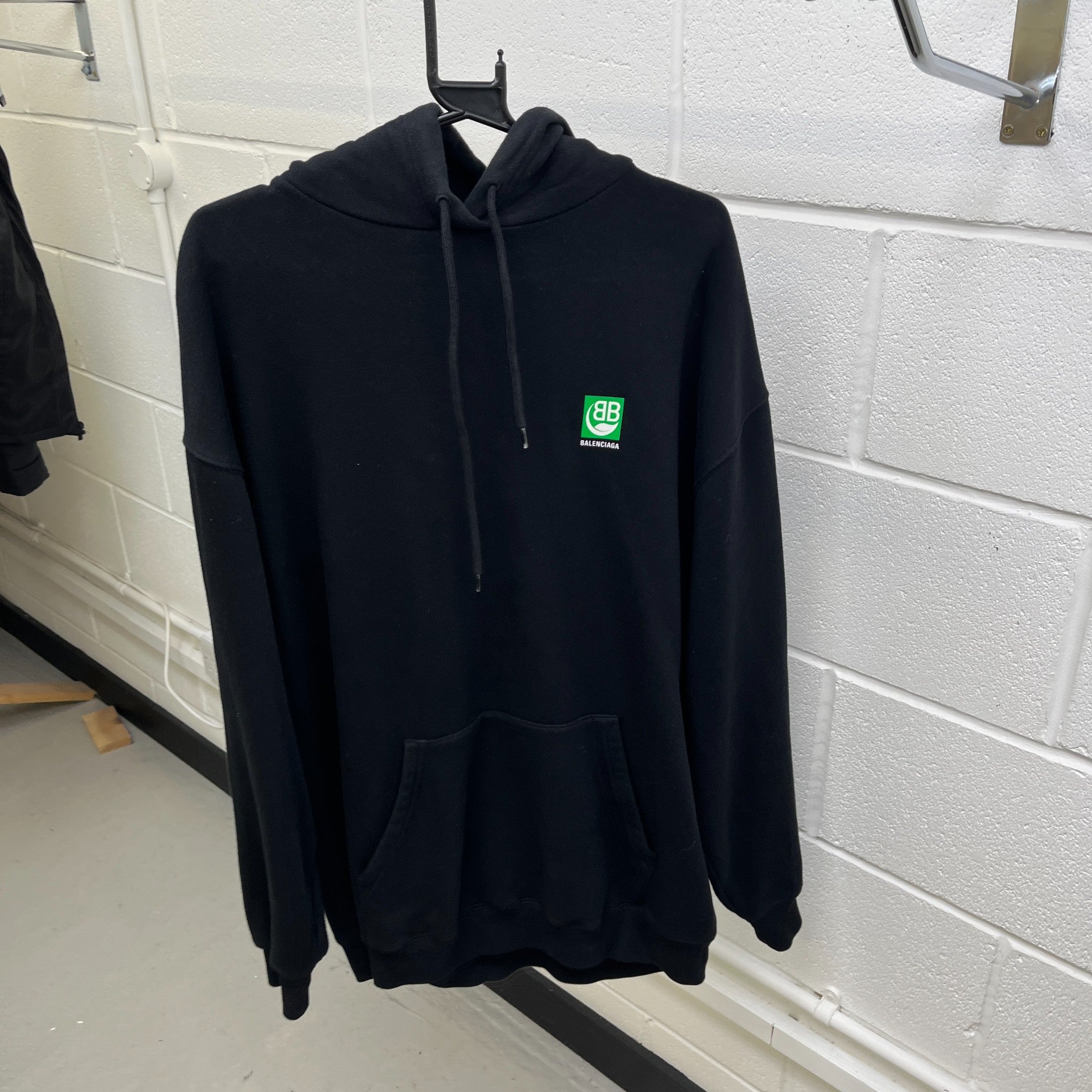 Men's Bio Leaf Logo Hoodie Black Size XS