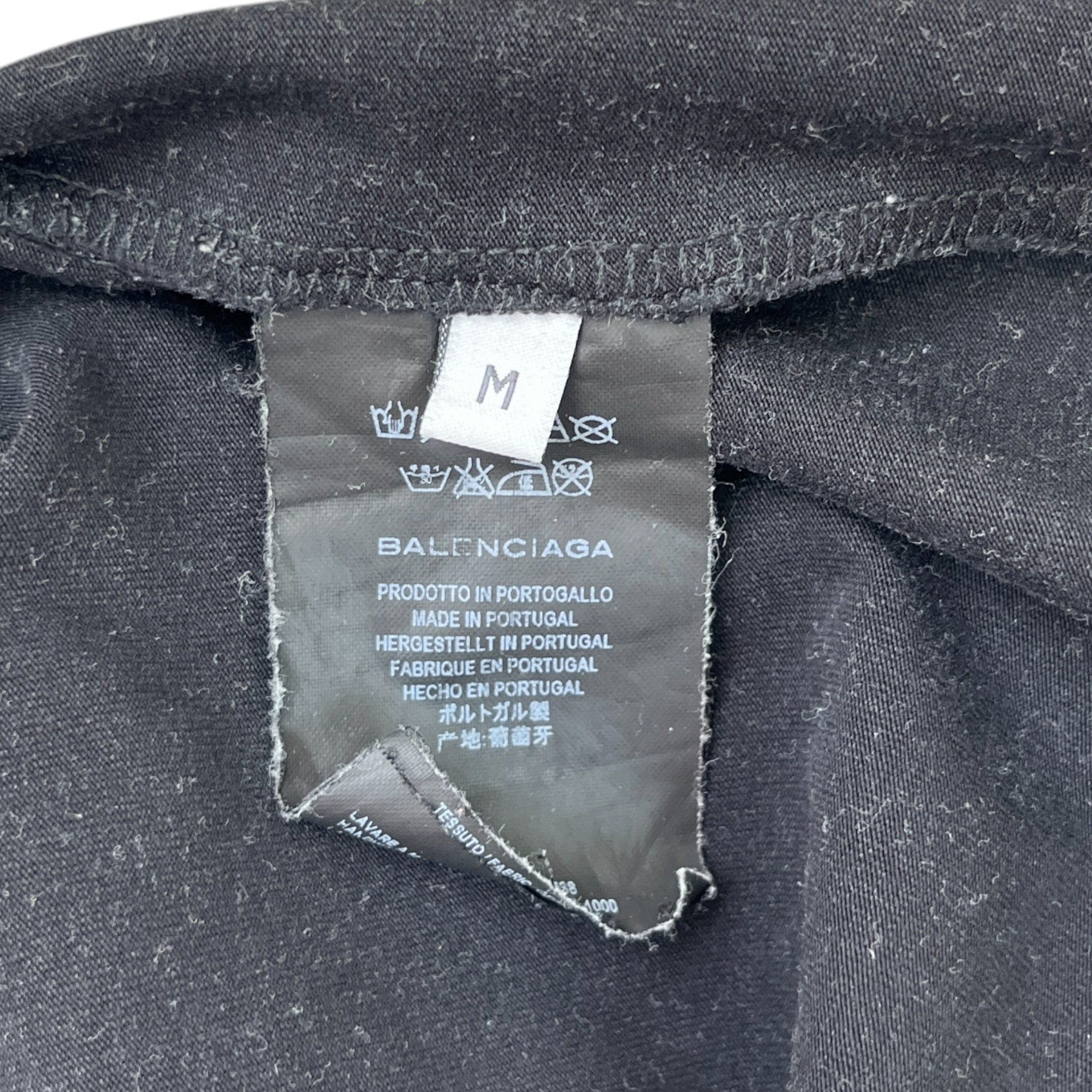 Men's Spandex Logo Print Long Sleeve T-Shirt Black Size M