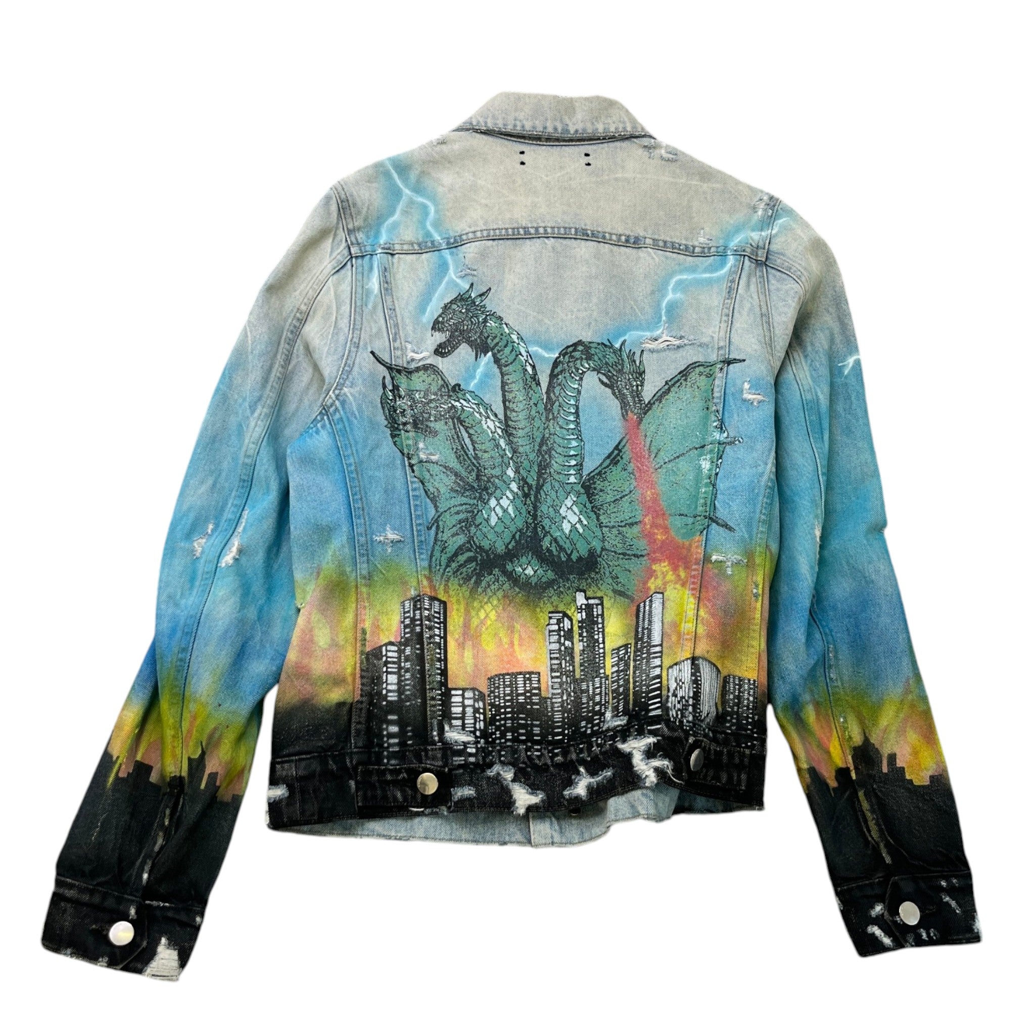 Men's City Dragon Trucker Jacket Multi-Coloured Size M