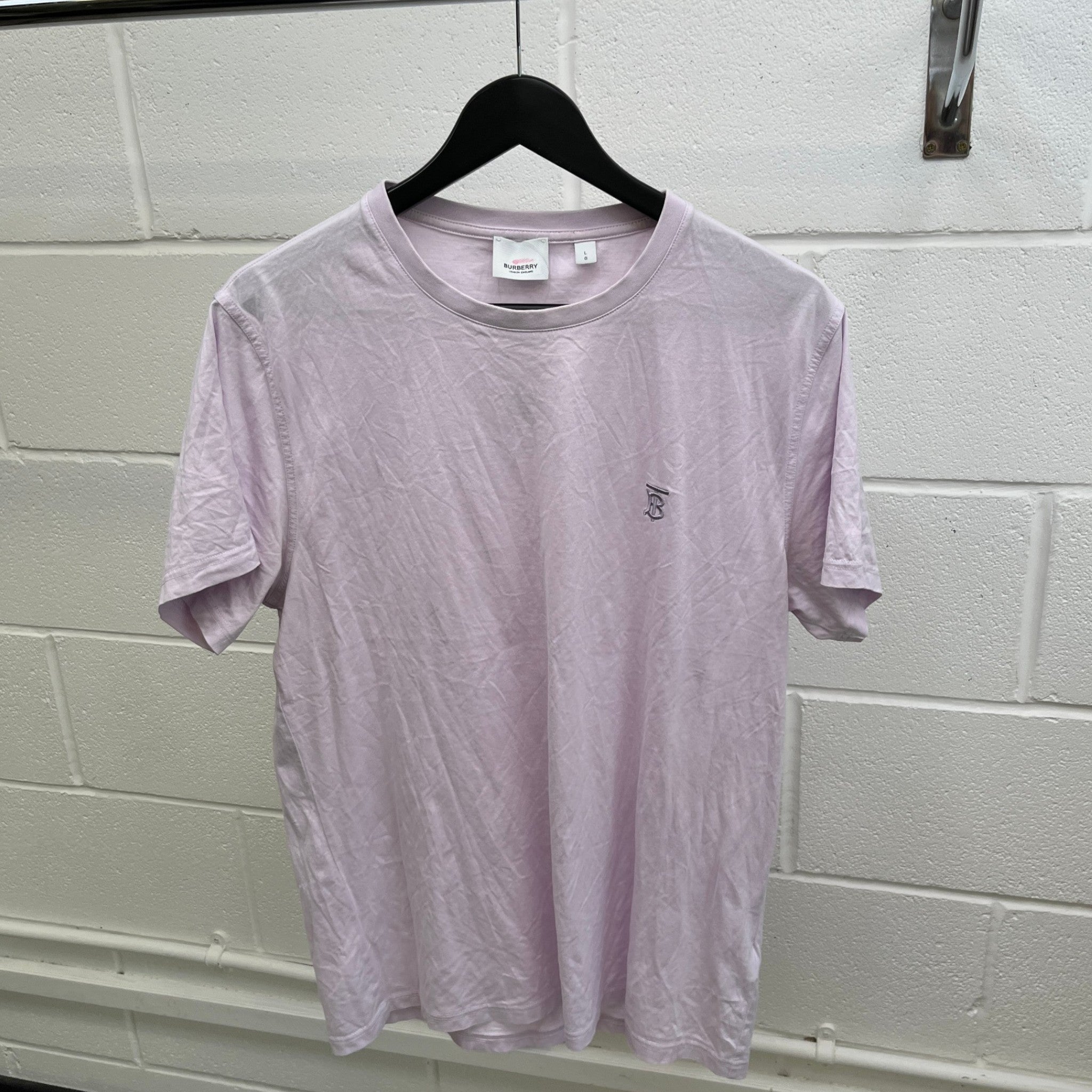 Men's Embroidered Logo T-Shirt Purple Size L