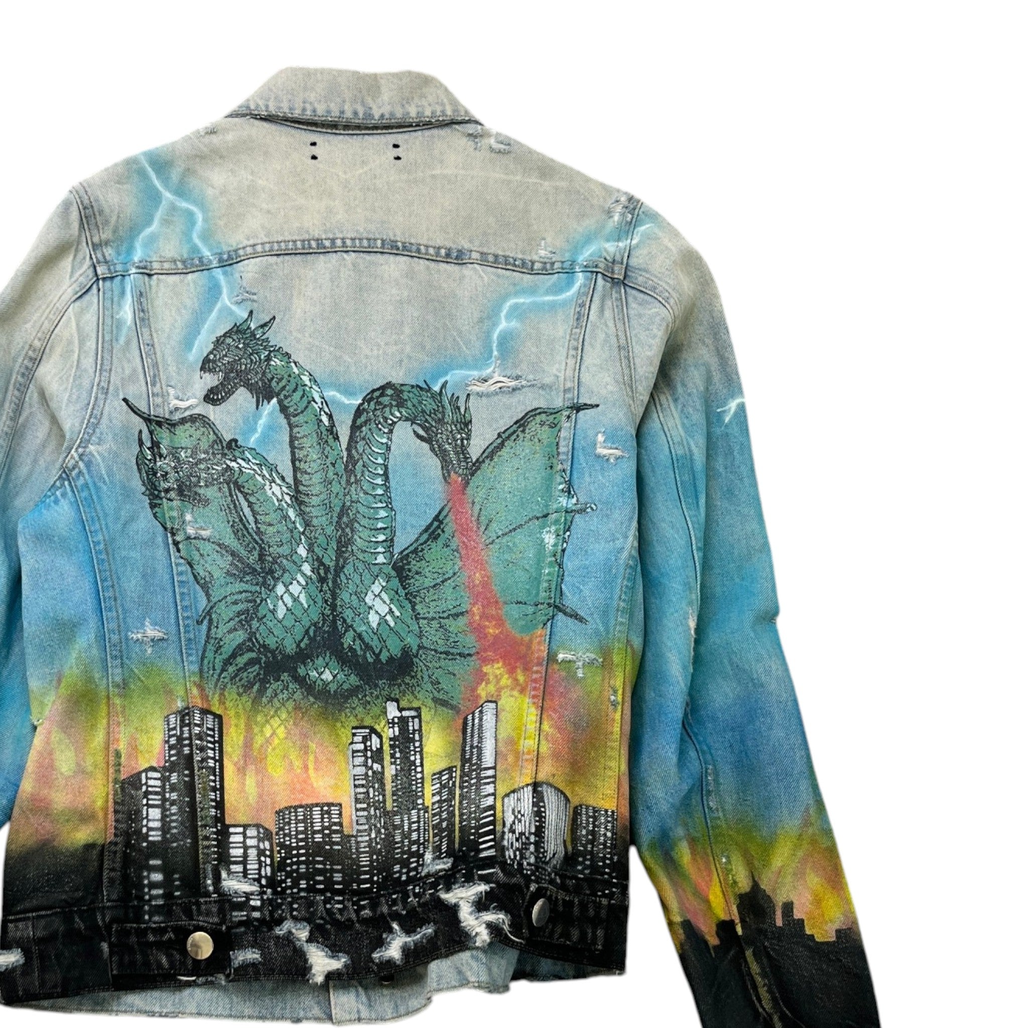 Men's City Dragon Trucker Jacket Multi-Coloured Size M