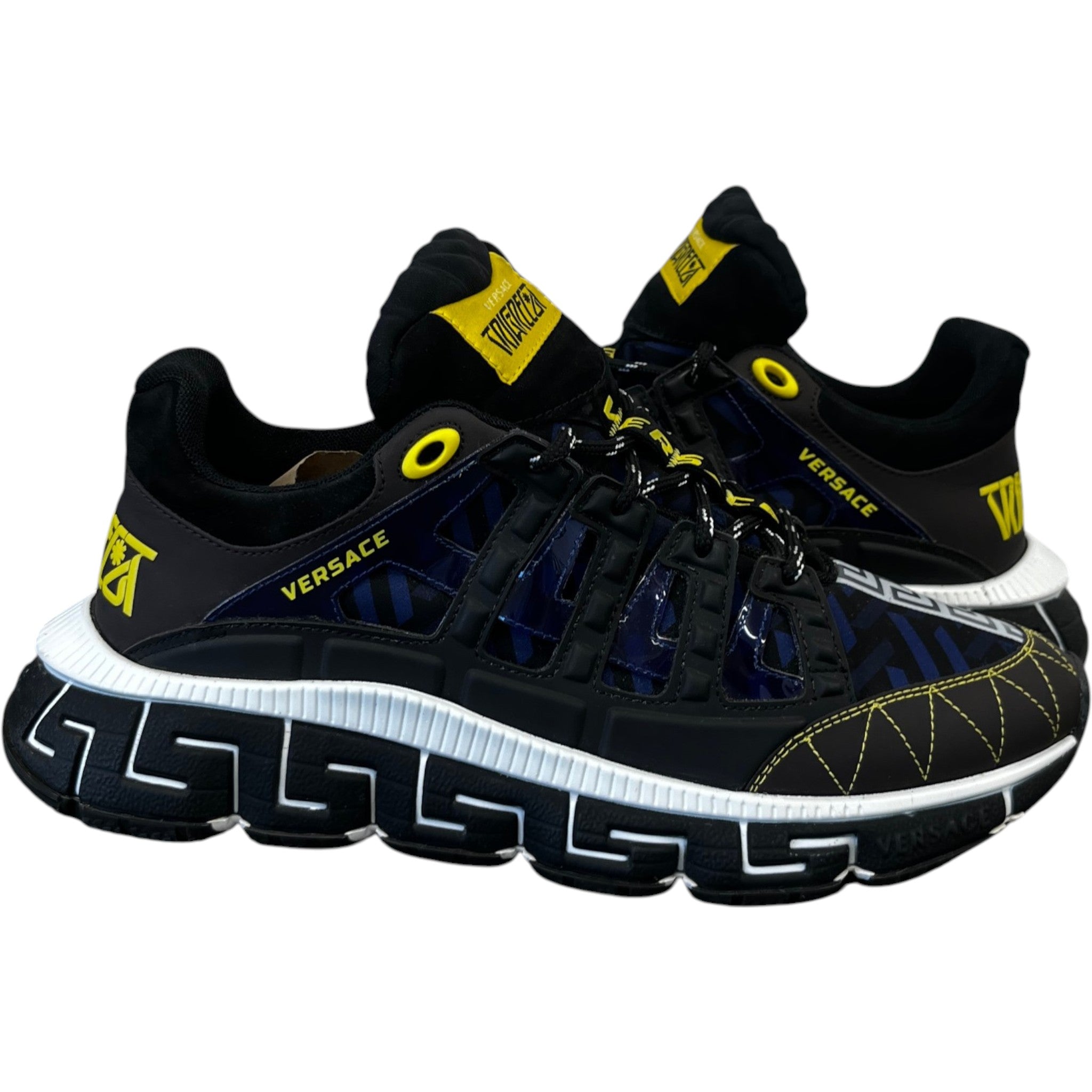 Men's Trigreca Barocco Print Low Trainers Black Size EU 44 / UK 10