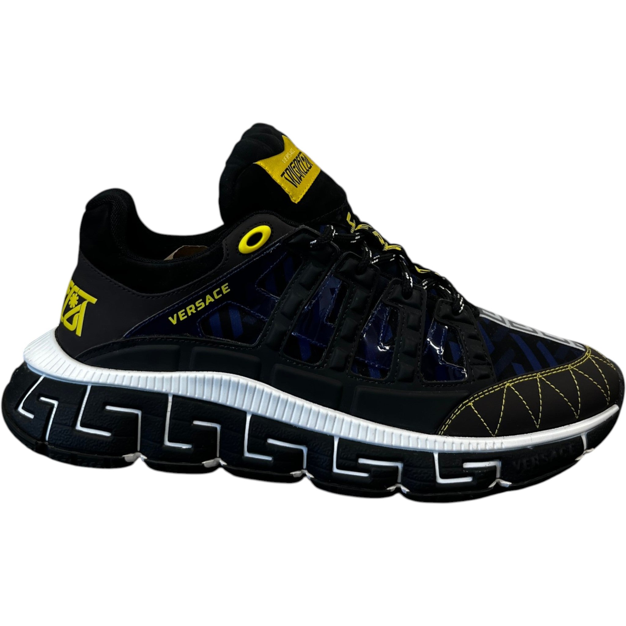 Men's Trigreca Barocco Print Low Trainers Black Size EU 44 / UK 10