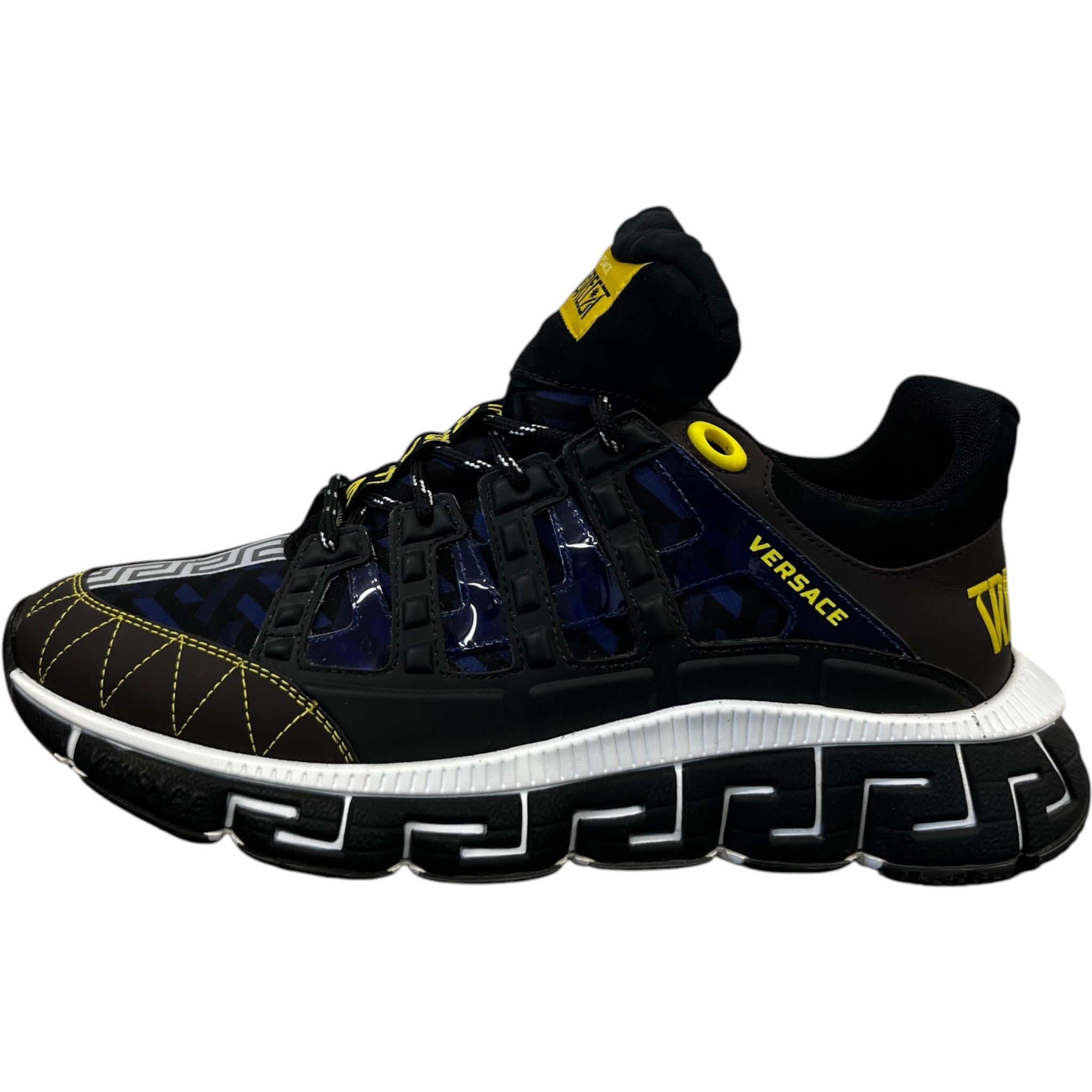 Men's Trigreca Barocco Print Low Trainers Black Size EU 44 / UK 10