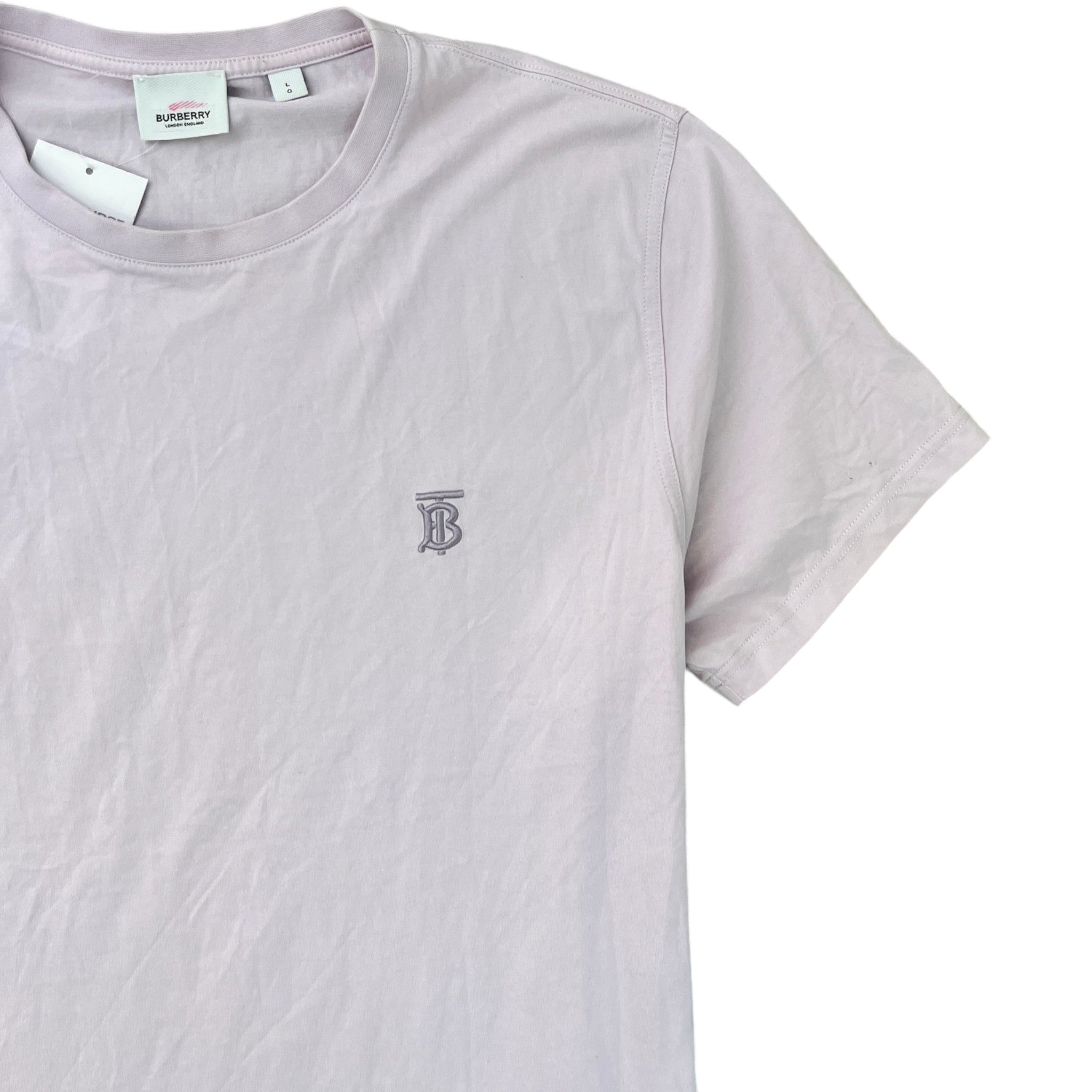 Men's Embroidered Logo T-Shirt Purple Size L