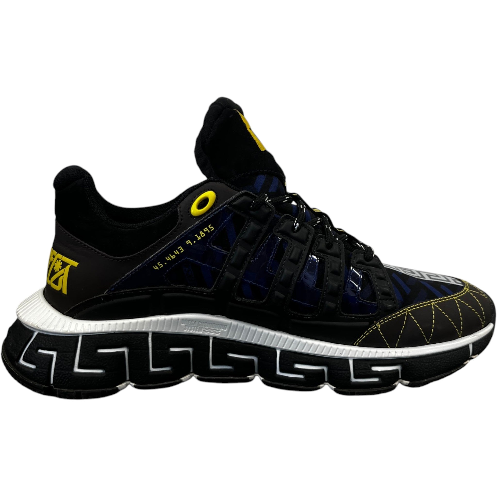 Men's Trigreca Barocco Print Low Trainers Black Size EU 44 / UK 10