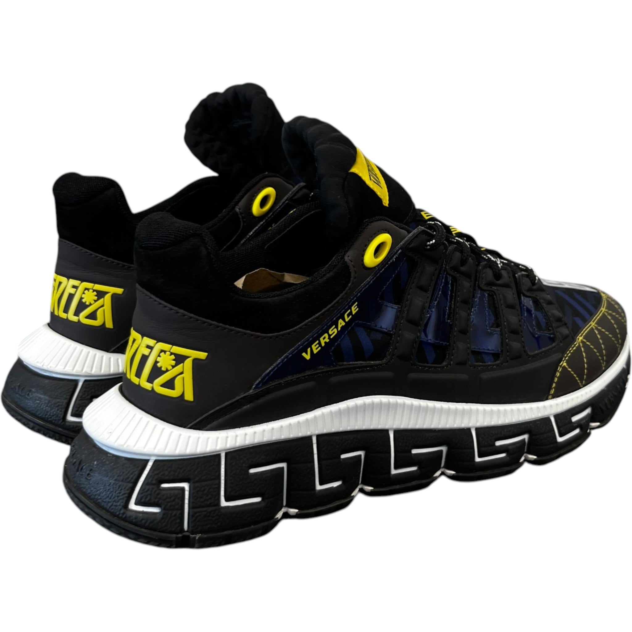 Men's Trigreca Barocco Print Low Trainers Black Size EU 44 / UK 10