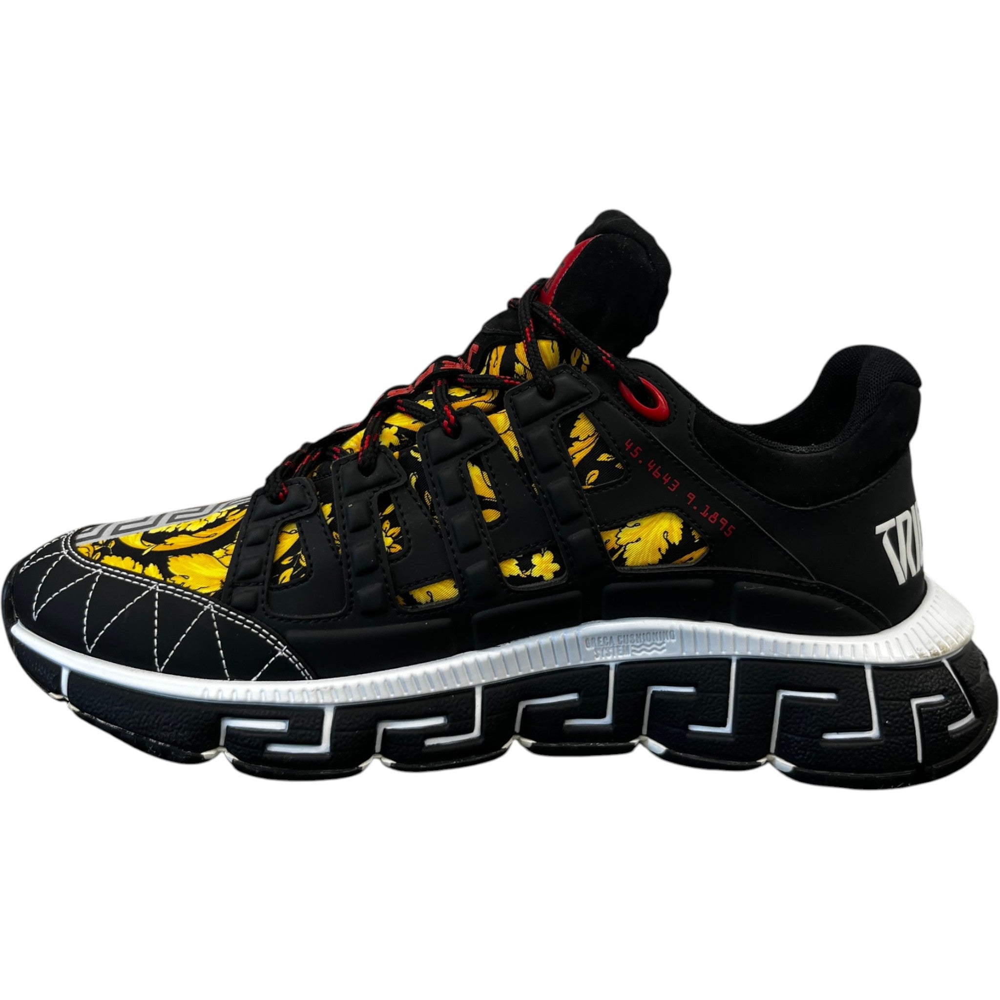 Men's Trigreca Barocco Print Low Trainers Black Size EU 44 / UK 10