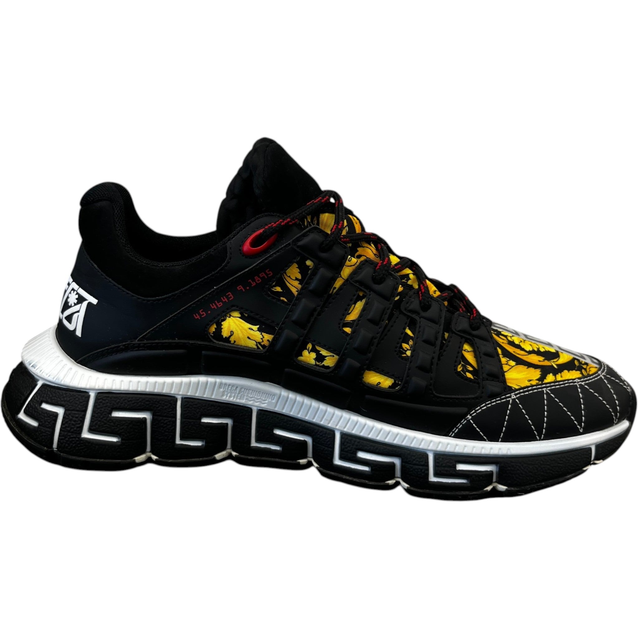 Men's Trigreca Barocco Print Low Trainers Black Size EU 44 / UK 10
