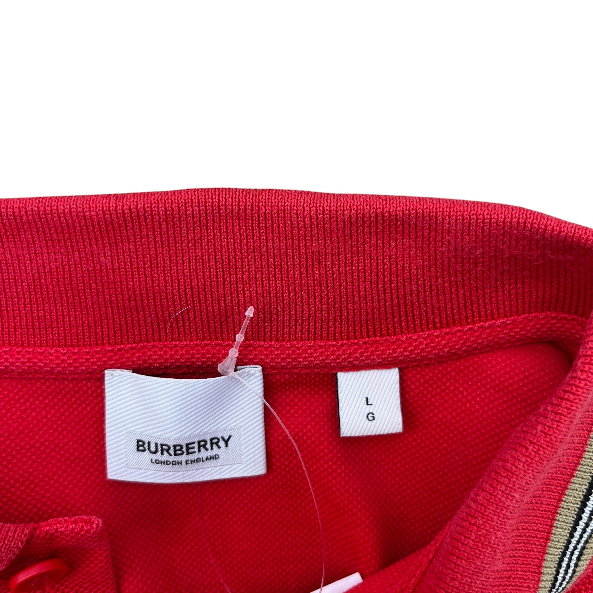 Men's Embroidered Logo Polo Shirt Red Size L