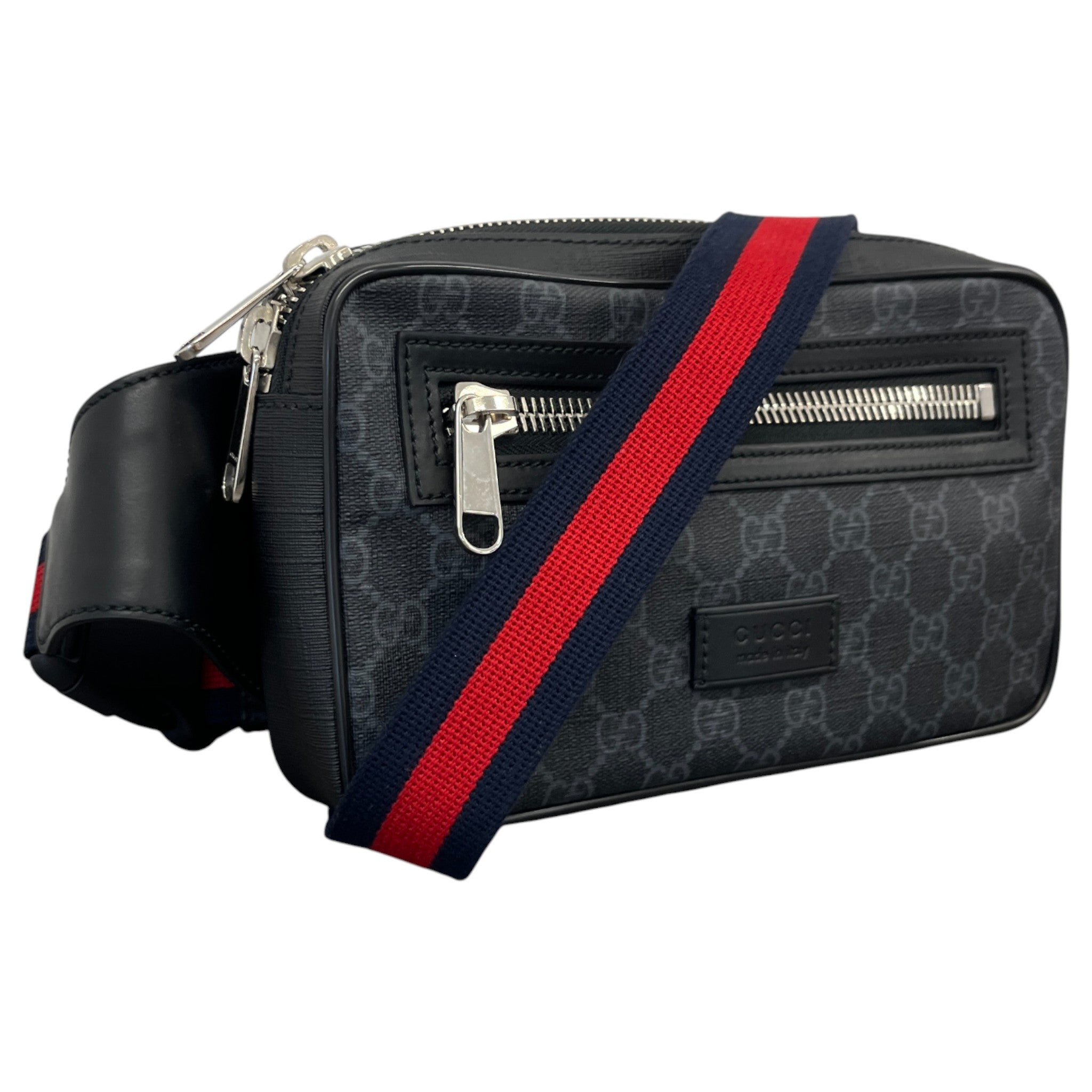 Men's Gg Supreme Web Belt Bag Black
