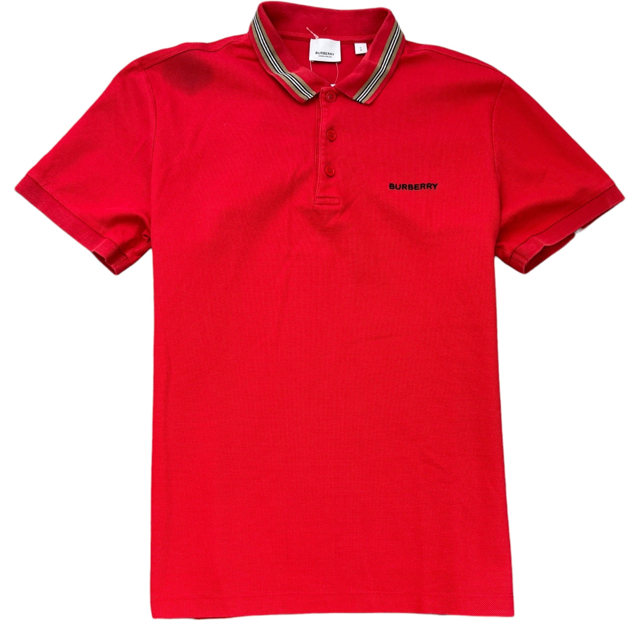 Men's Embroidered Logo Polo Shirt Red Size L