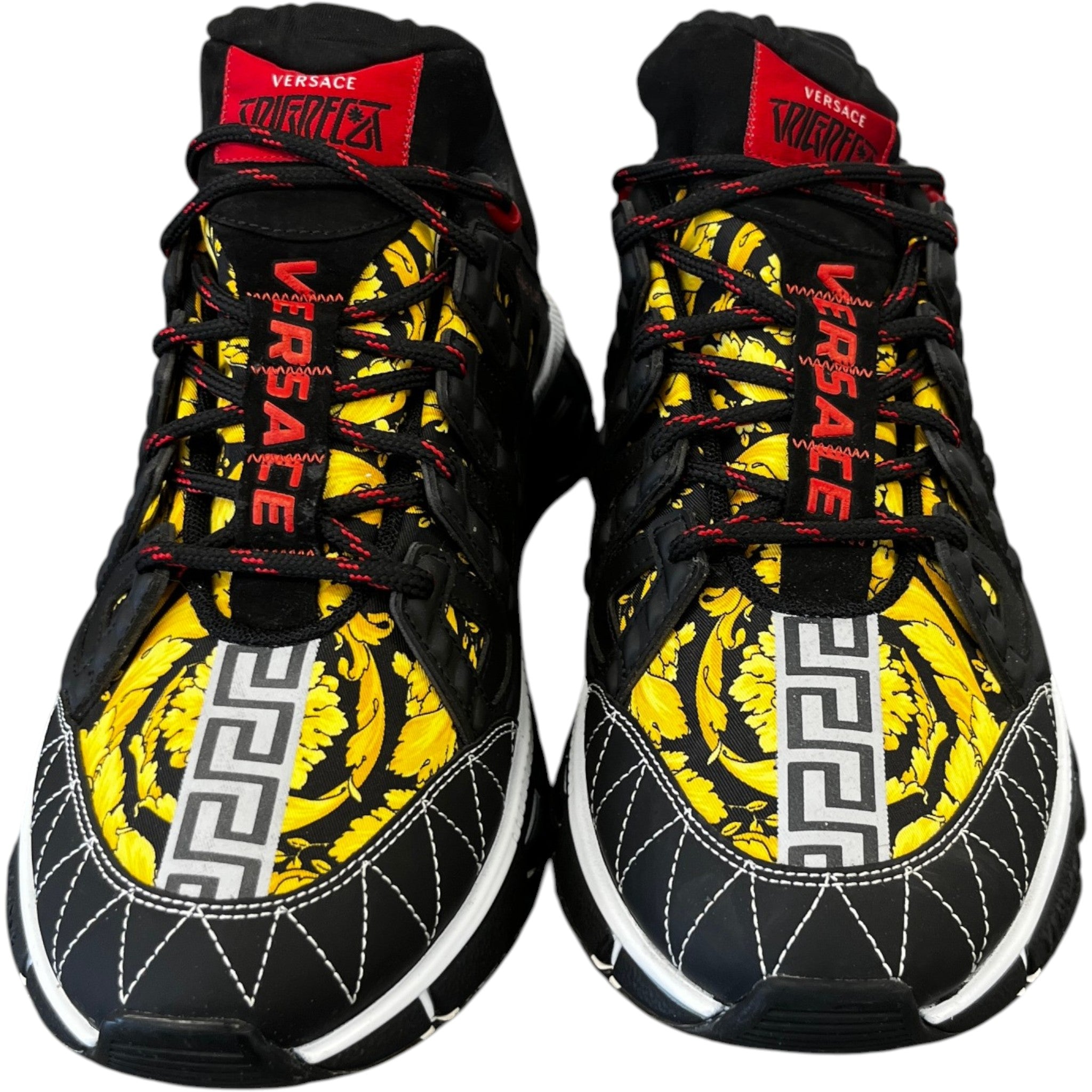 Men's Trigreca Barocco Print Low Trainers Black Size EU 44 / UK 10