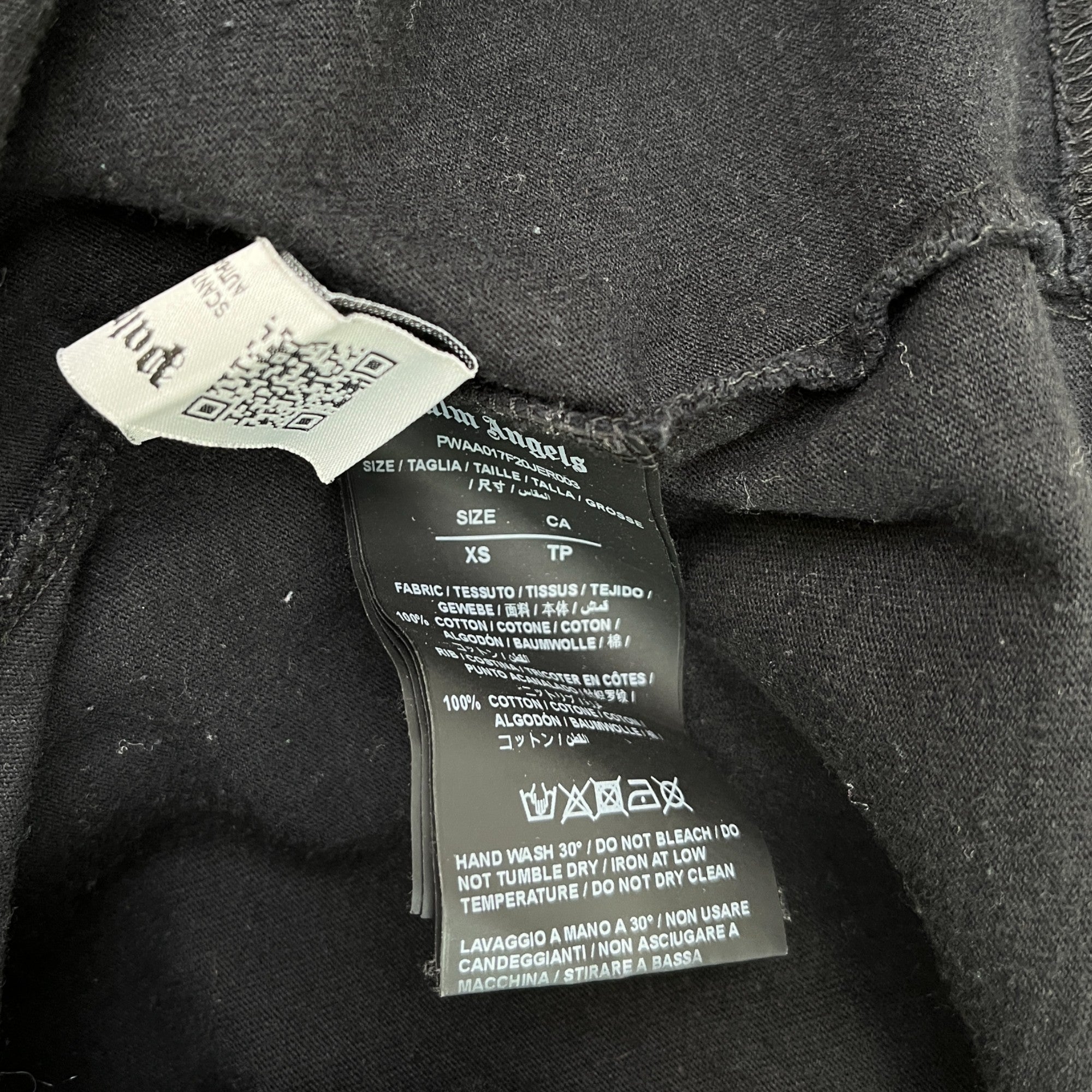 Men's Spray Logo Print T-Shirt Black Size XS