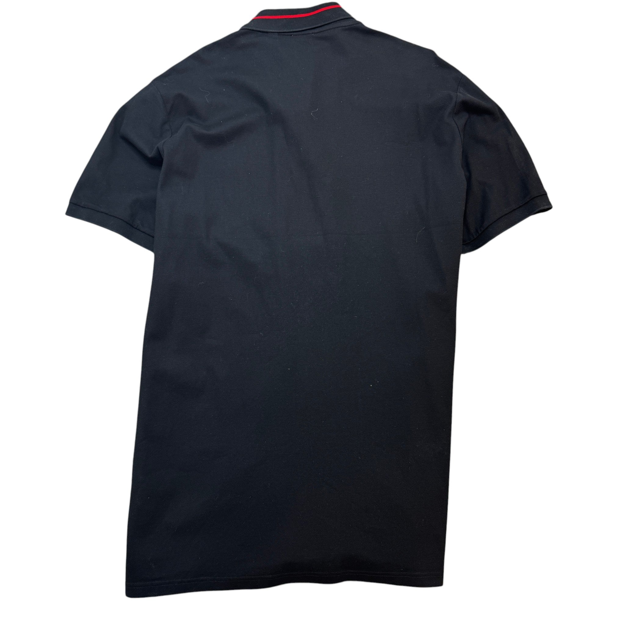 Men's Plaque Logo Polo Shirt Black Size XXL