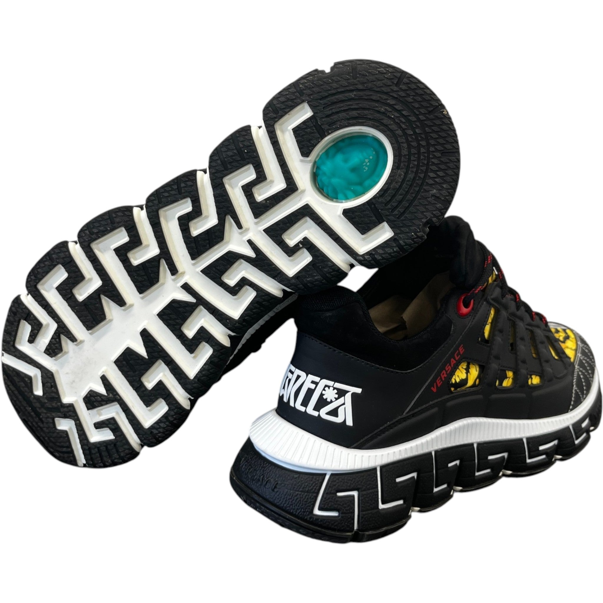 Men's Trigreca Barocco Print Low Trainers Black Size EU 44 / UK 10