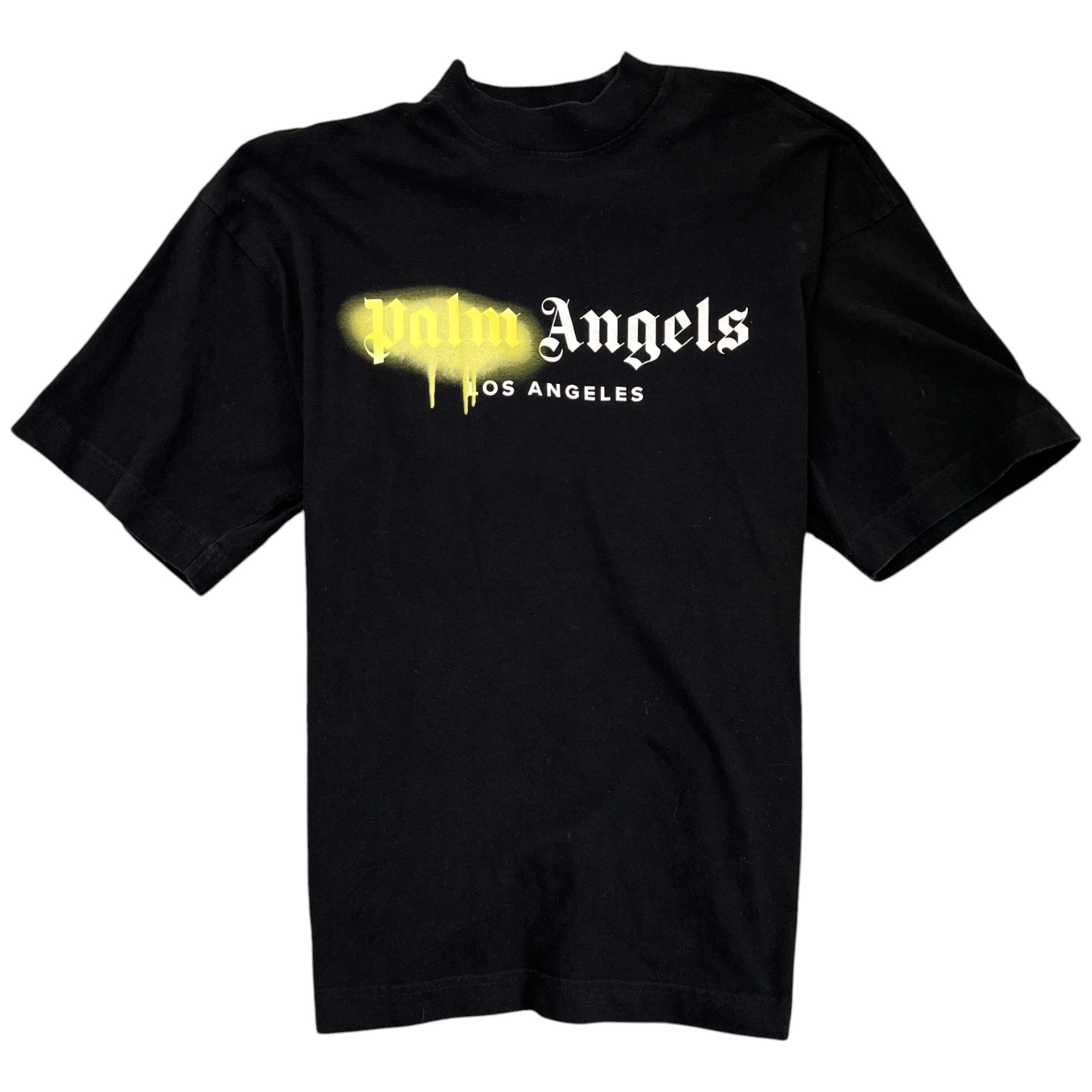 Men's Spray Logo Print T-Shirt Black Size XS