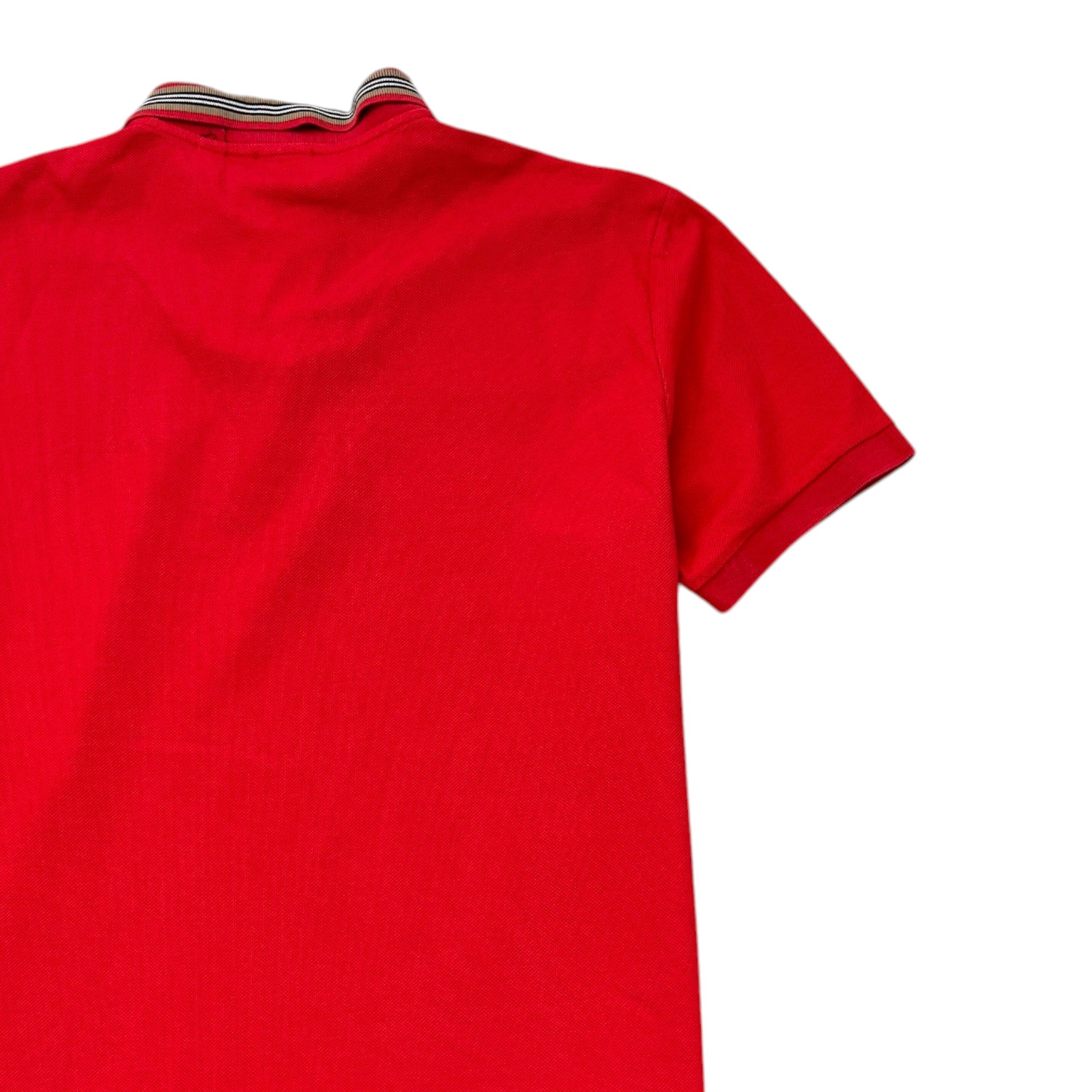 Men's Embroidered Logo Polo Shirt Red Size L