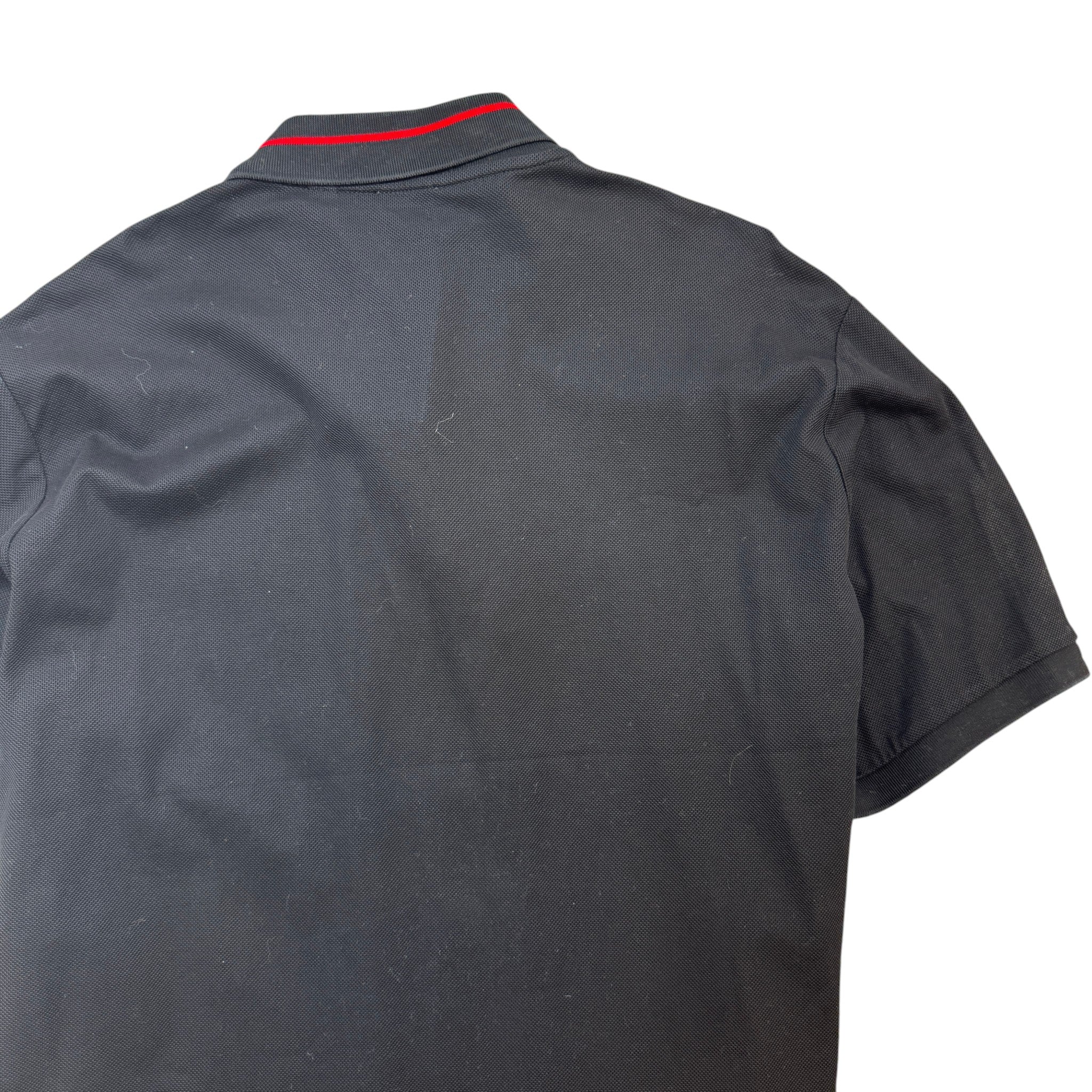 Men's Plaque Logo Polo Shirt Black Size XXL