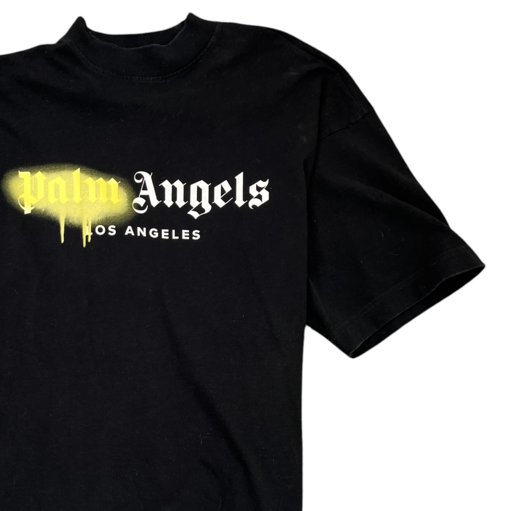 Men's Spray Logo Print T-Shirt Black Size XS