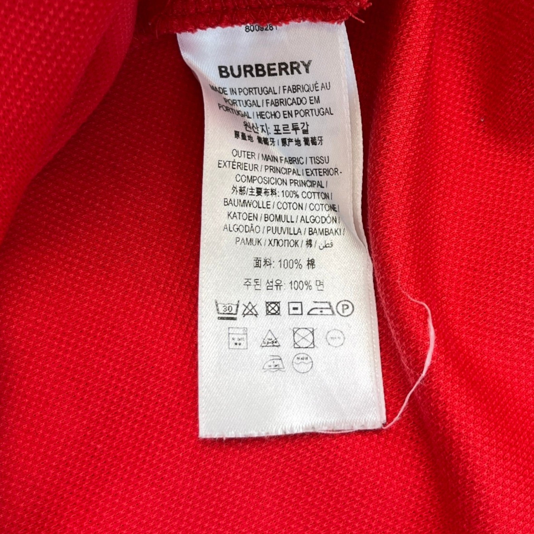 Men's Embroidered Logo Polo Shirt Red Size L