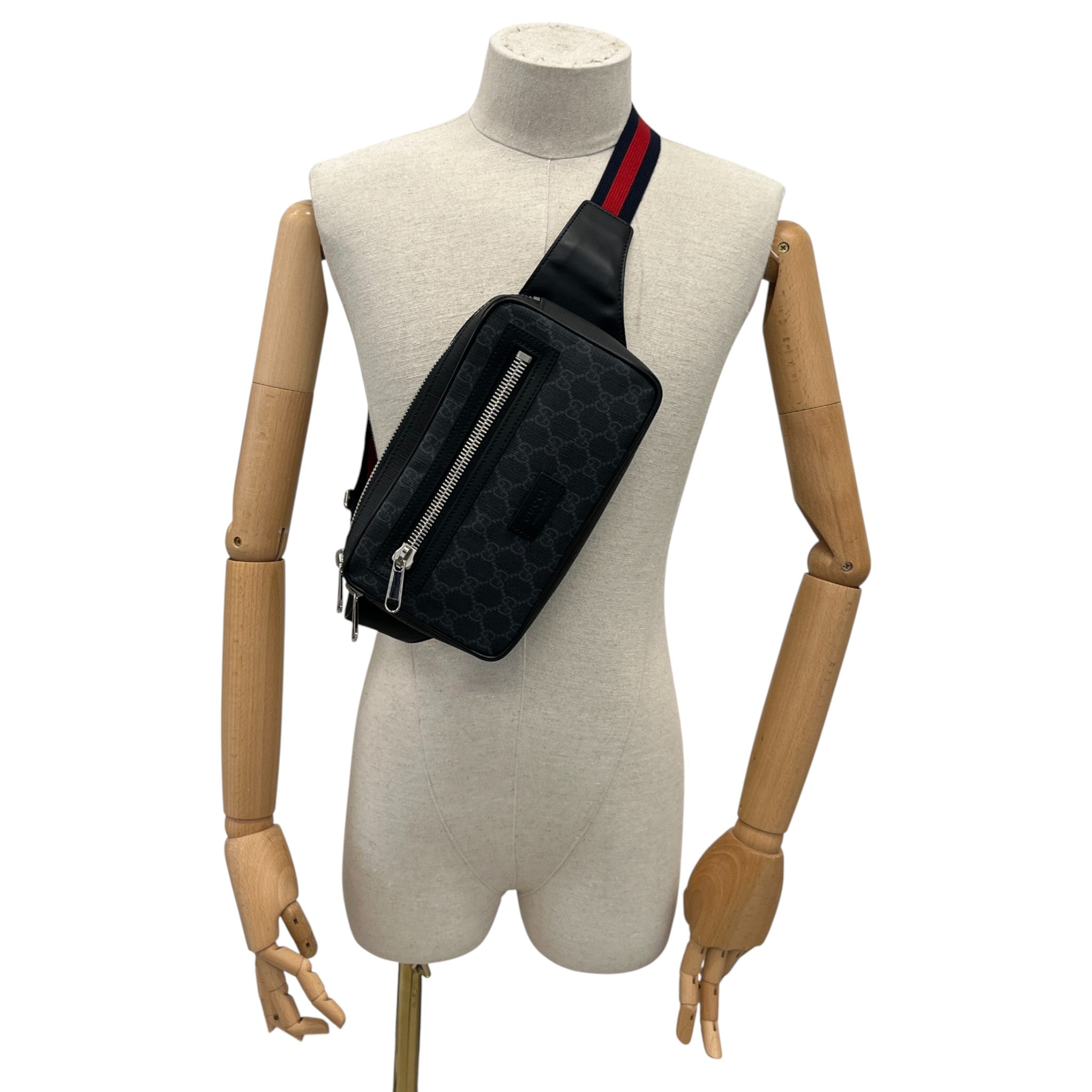 Men's Gg Supreme Web Belt Bag Black