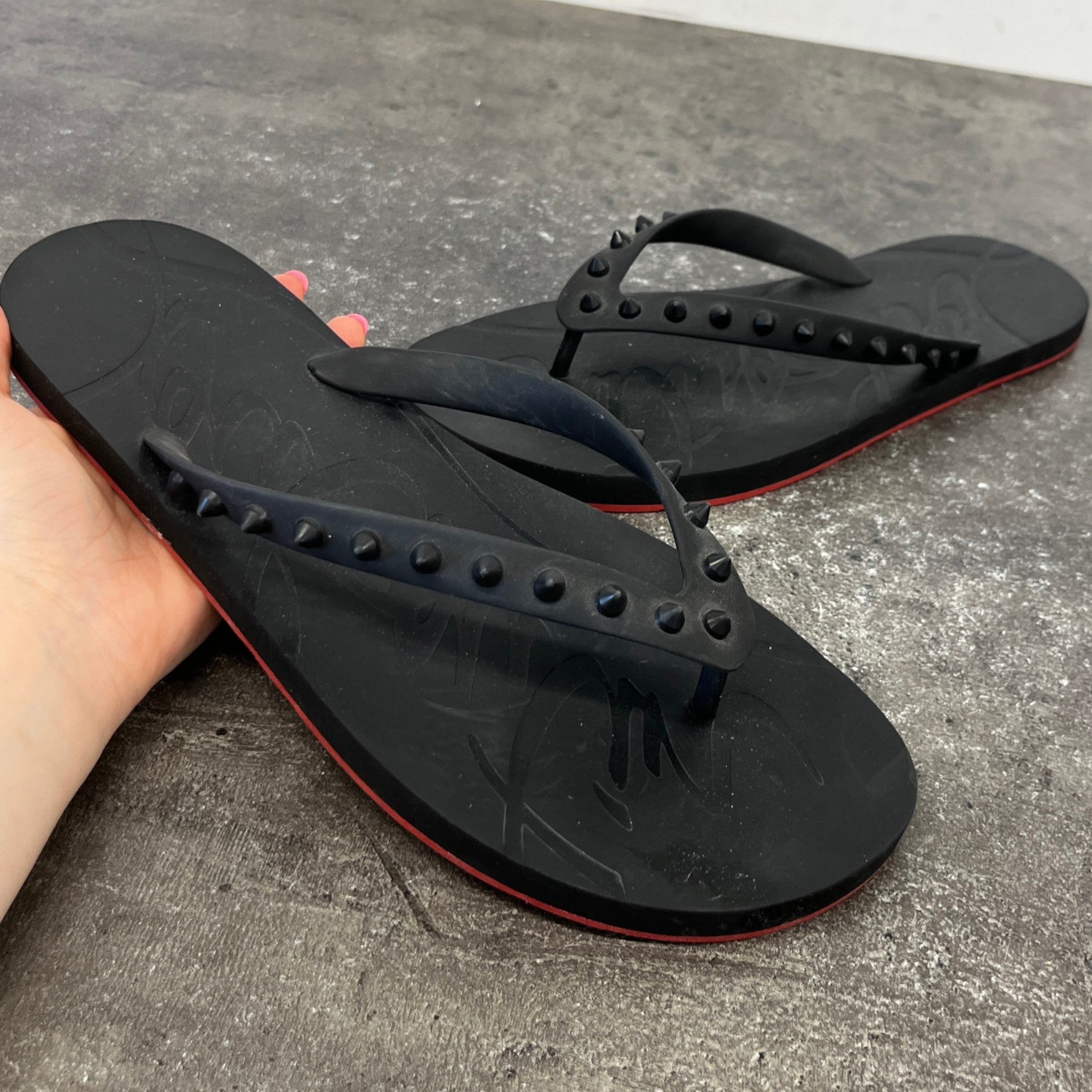 Men's Super Loubi Flip Thong Sandals Black Size EU 43 / UK 9