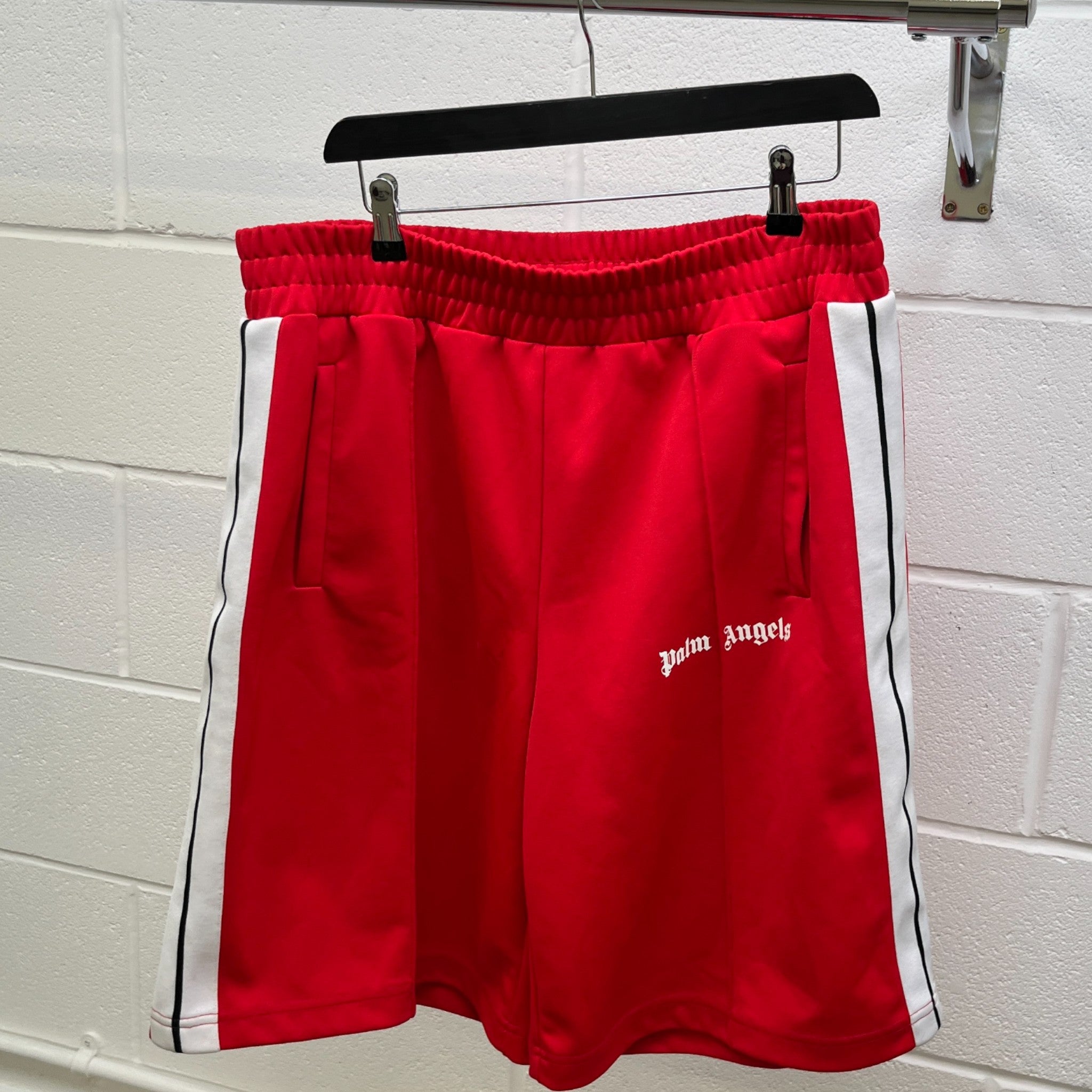 Men's Logo Print Shorts Red Size XL