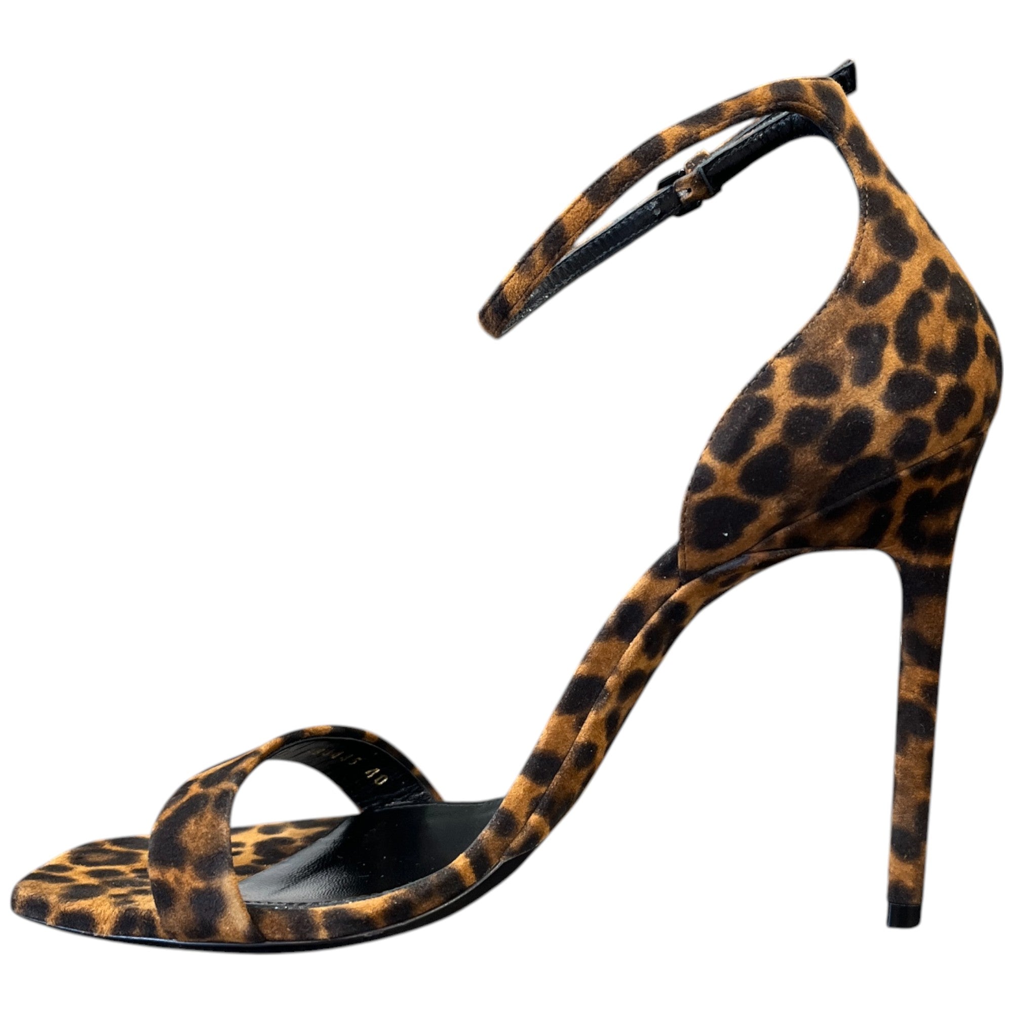 Women's Leopard Print Ankle Strap Heels Brown Size EU 40 / UK 7