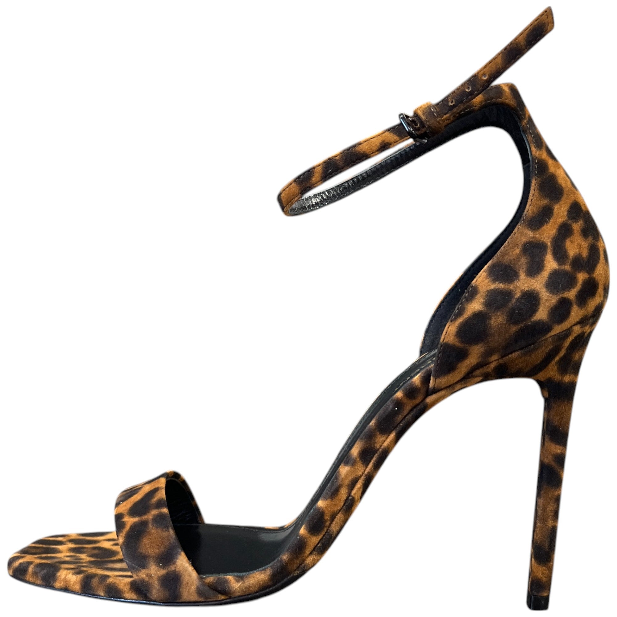 Women's Leopard Print Ankle Strap Heels Brown Size EU 40 / UK 7