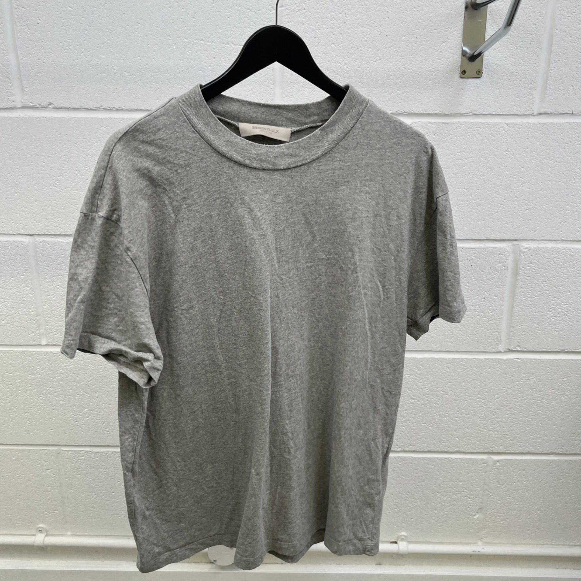 Men's Fear Of God Logo Print T-Shirt Grey Size S
