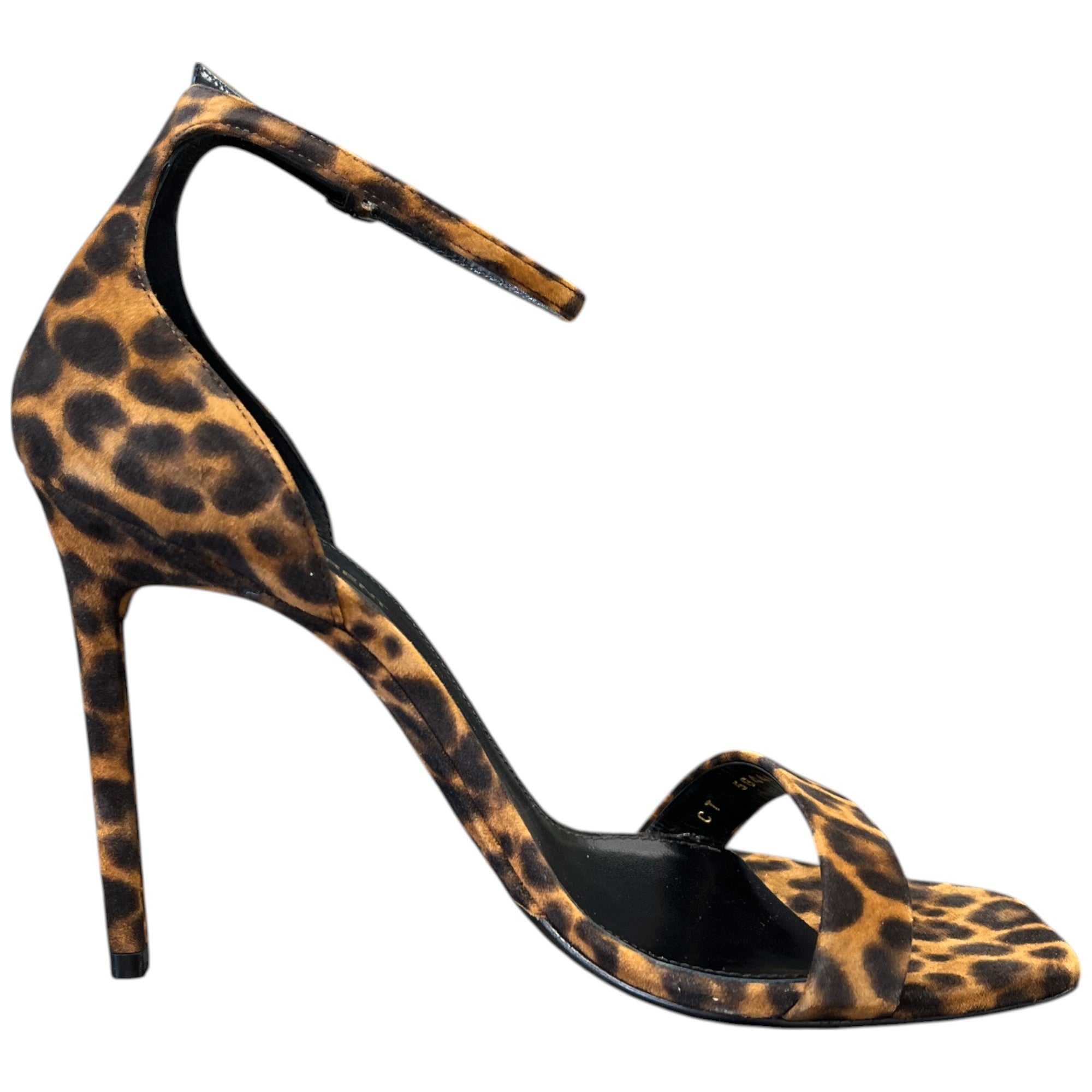 Women's Leopard Print Ankle Strap Heels Brown Size EU 40 / UK 7