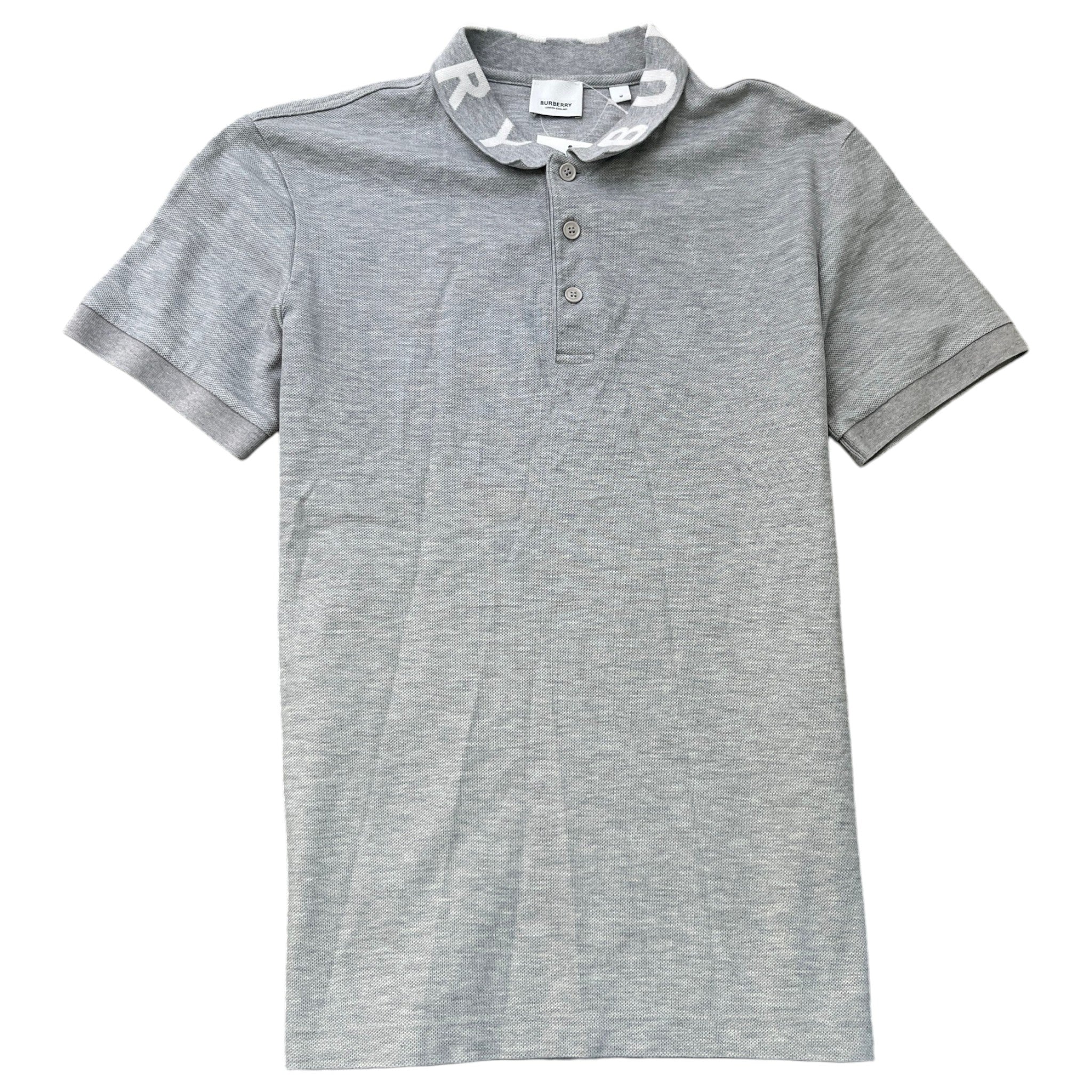 Men's Collar Logo Polo Shirt Grey Size M