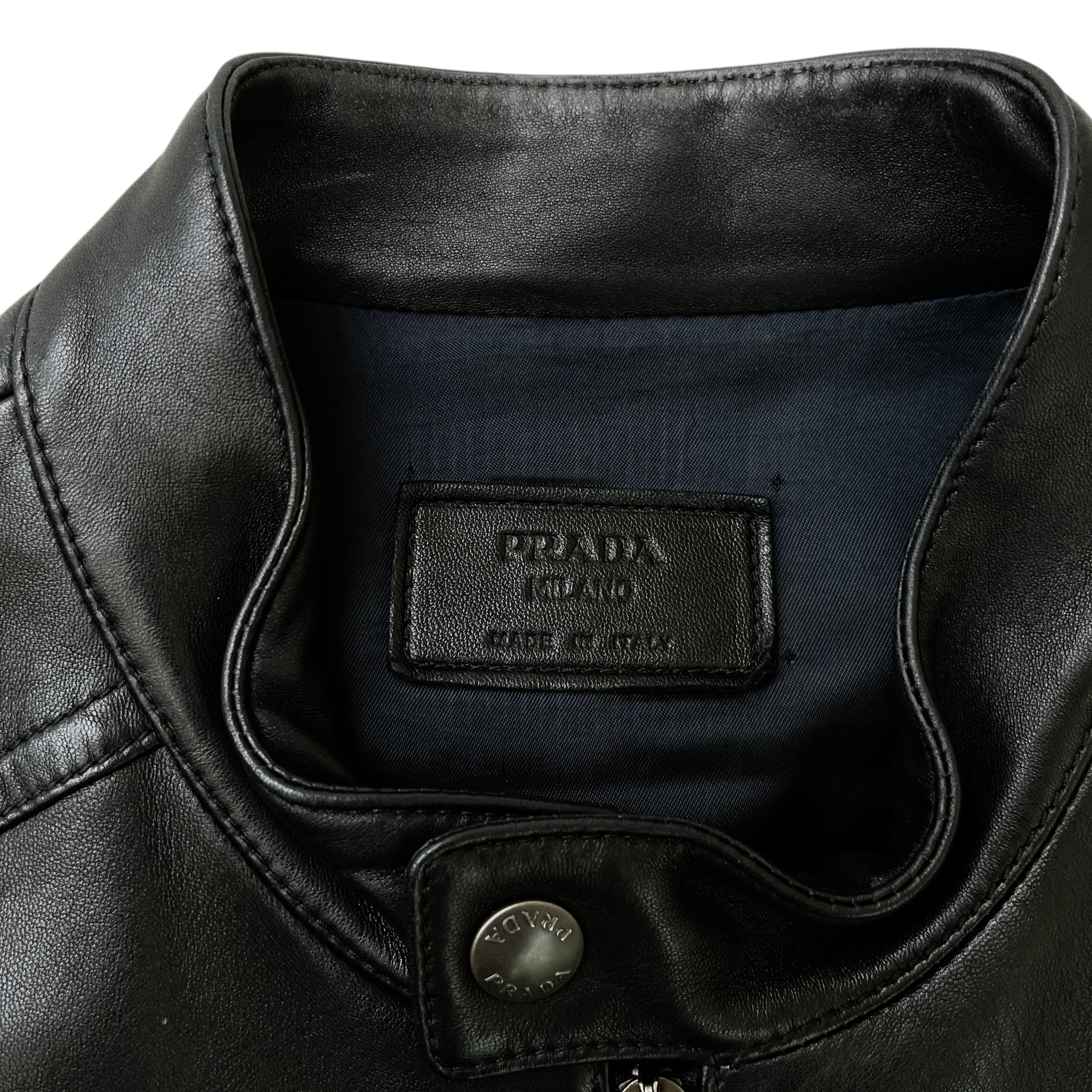 Men's Biker Jacket Black Size IT 52 / XL