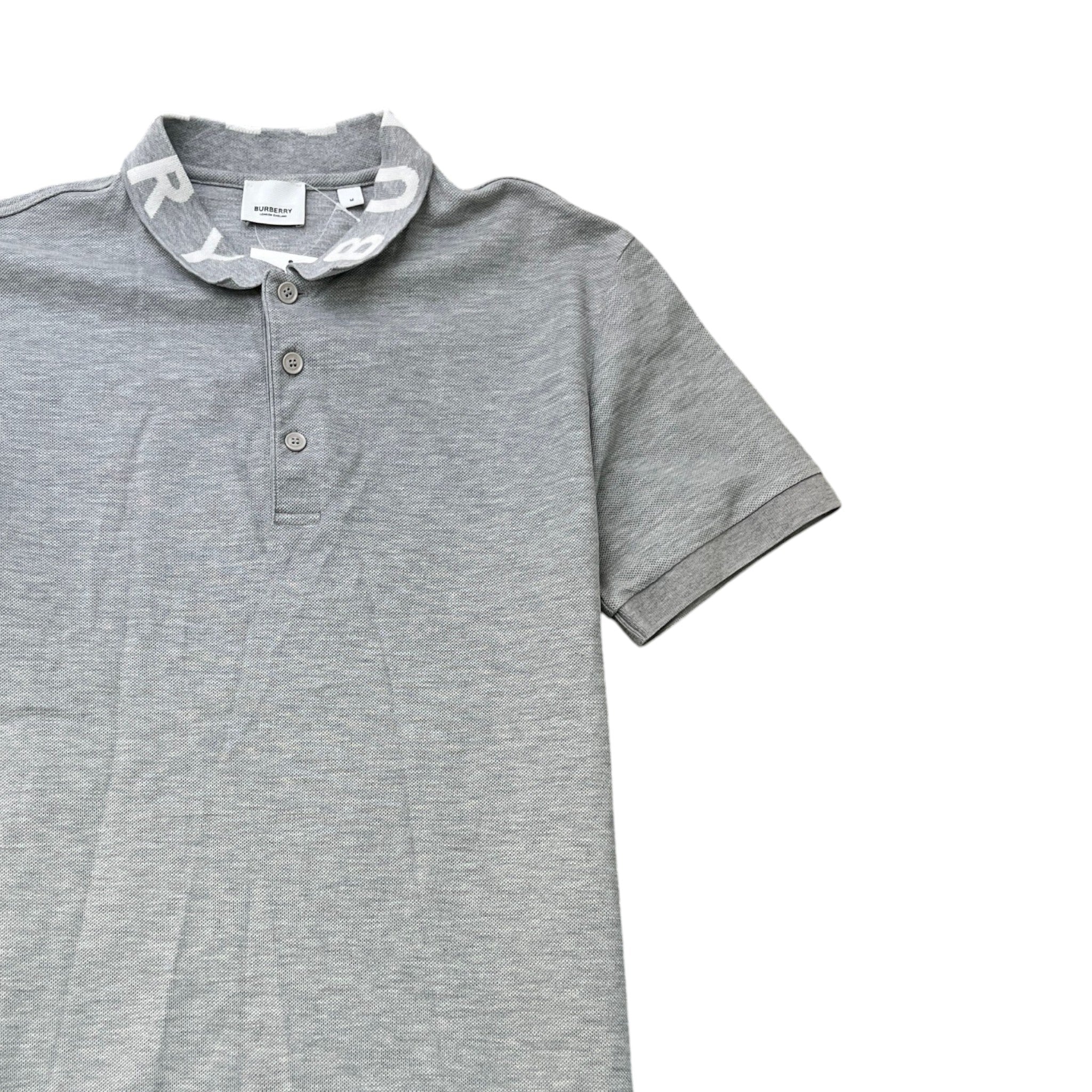 Men's Collar Logo Polo Shirt Grey Size M
