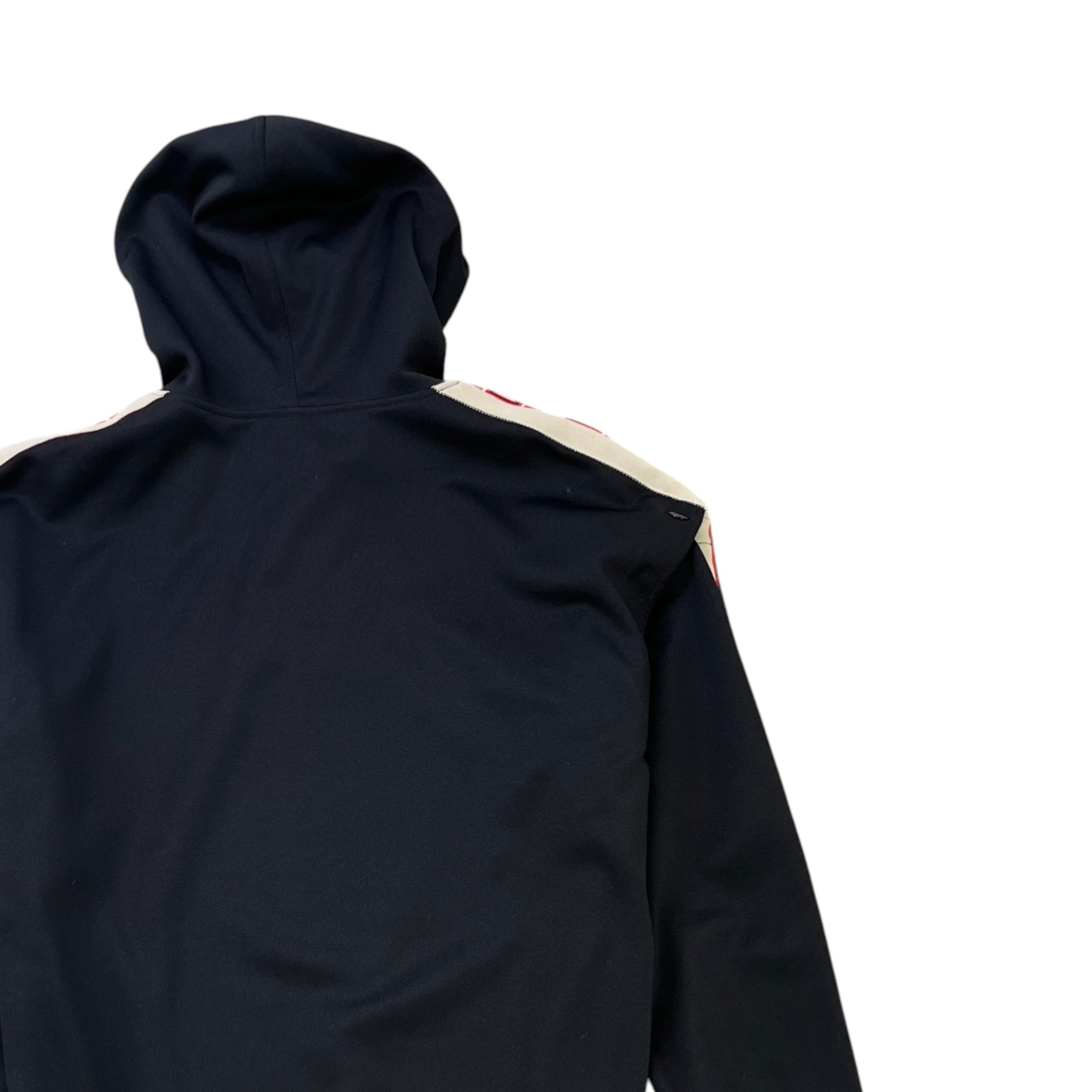 Men's Tape Logo Detachable Sleeve Hoodie Black Size S