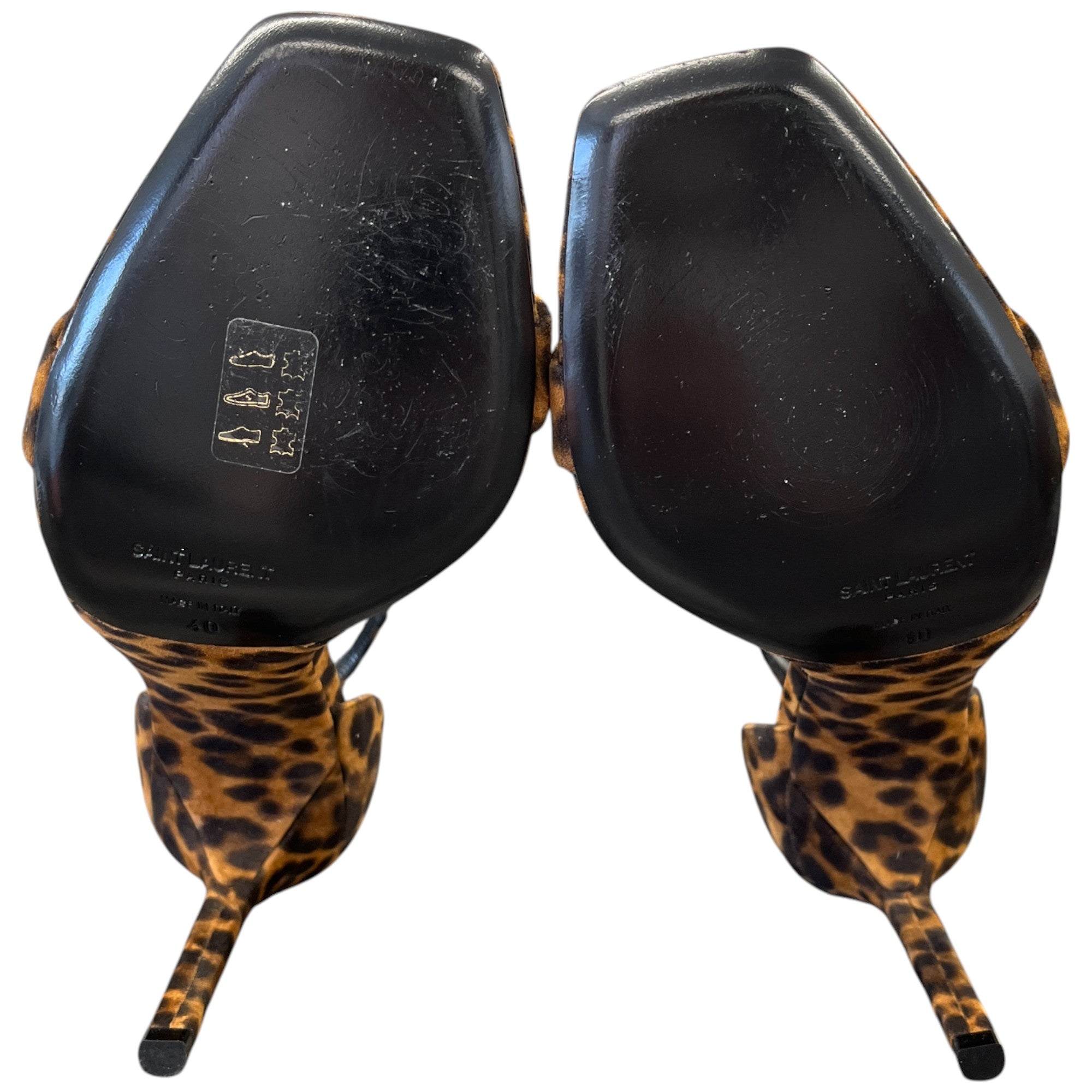 Women's Leopard Print Ankle Strap Heels Brown Size EU 40 / UK 7
