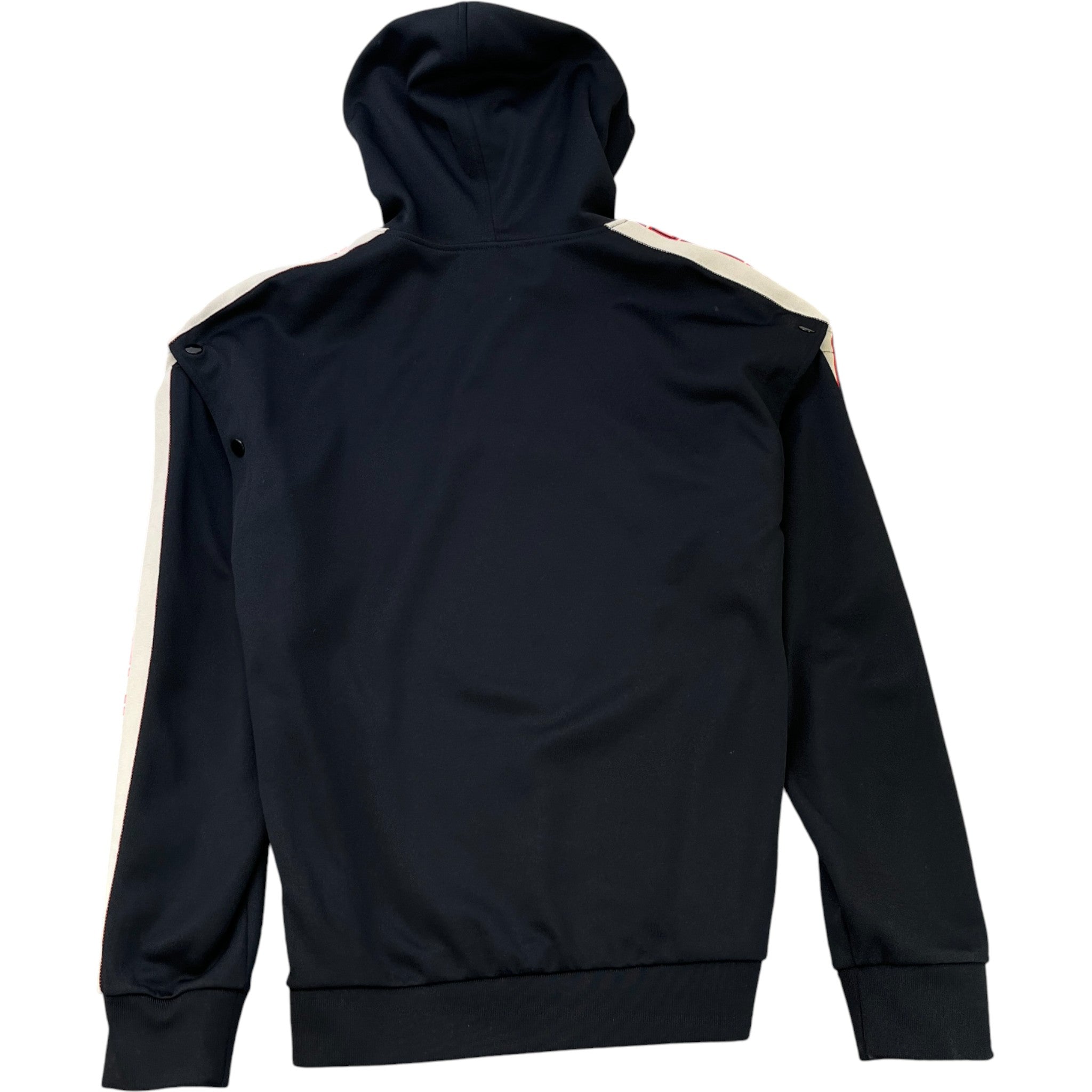 Men's Tape Logo Detachable Sleeve Hoodie Black Size S