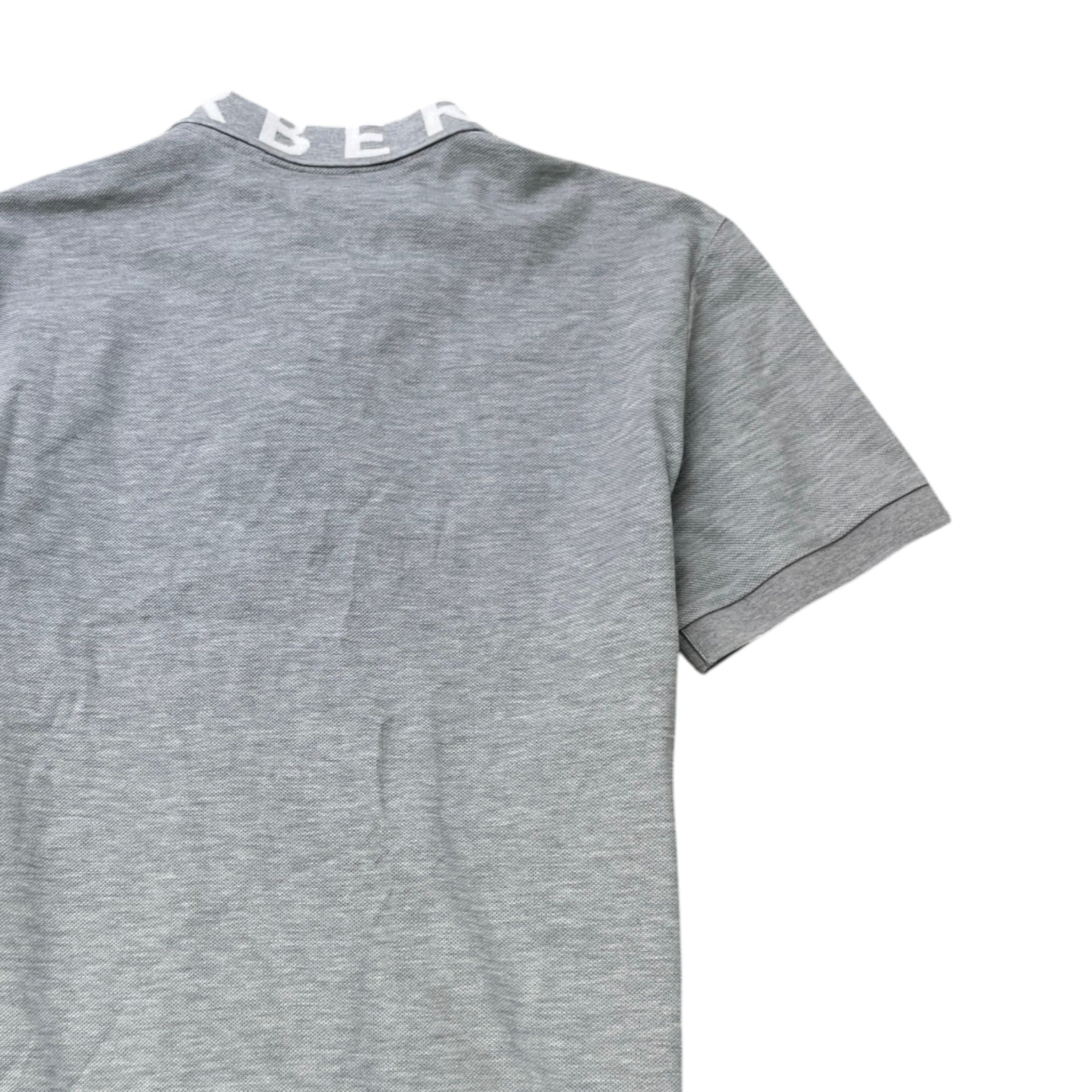 Men's Collar Logo Polo Shirt Grey Size M