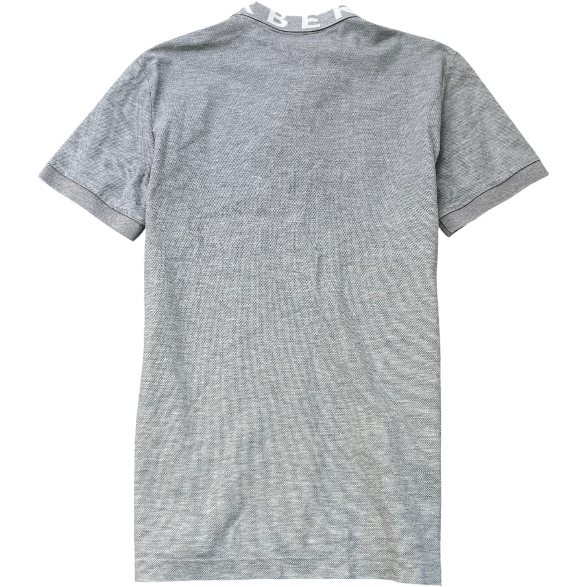 Men's Collar Logo Polo Shirt Grey Size M