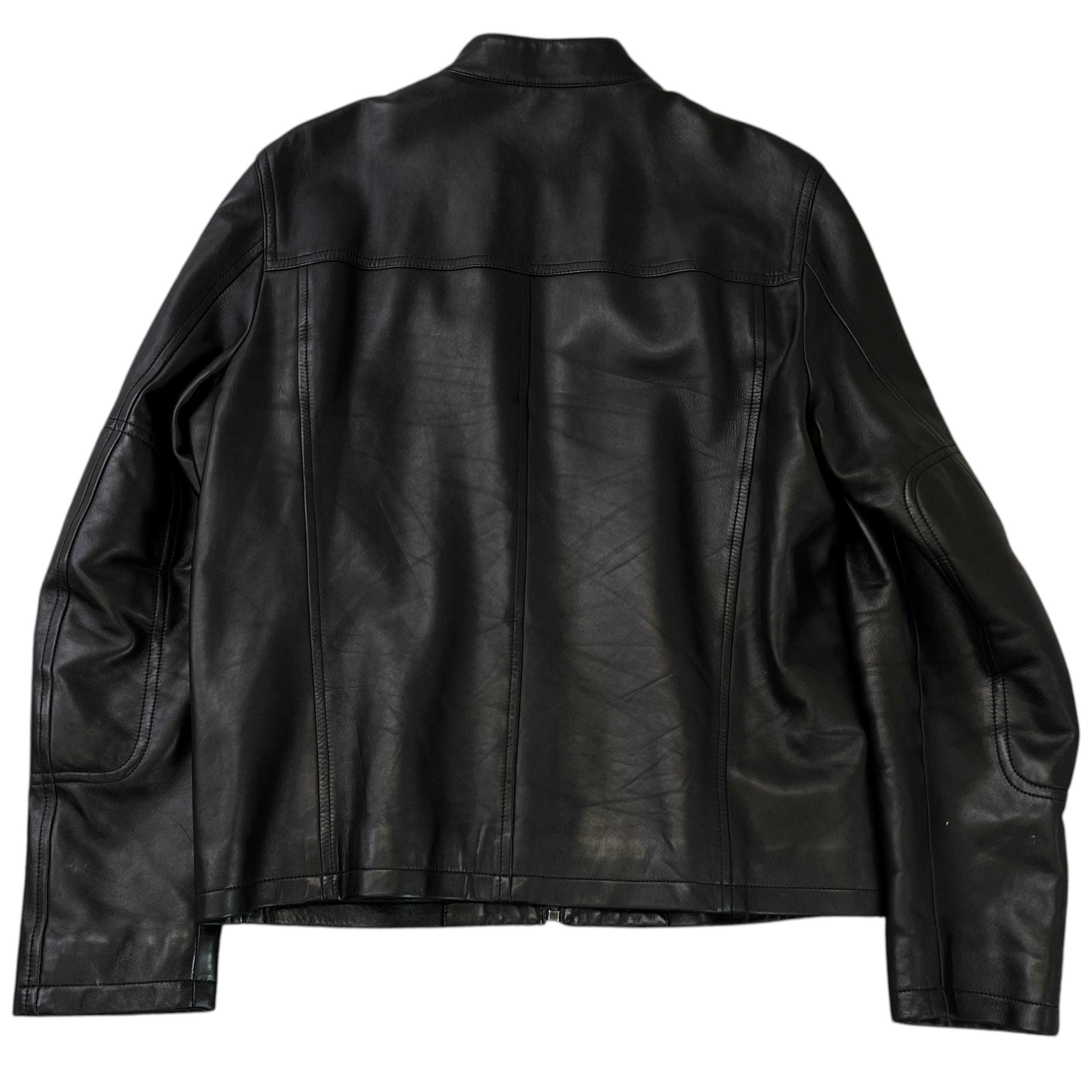 Men's Biker Jacket Black Size IT 52 / XL
