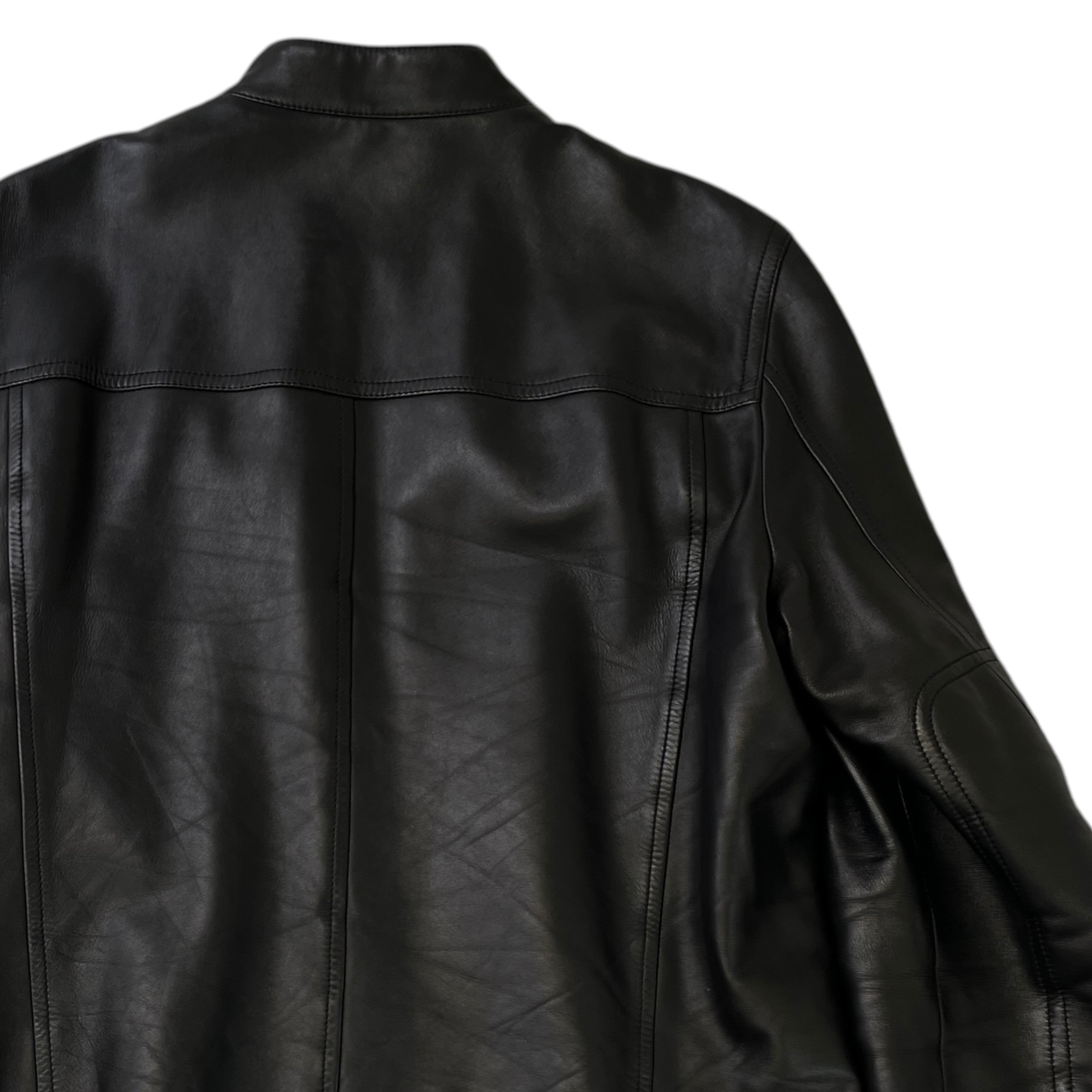 Men's Biker Jacket Black Size IT 52 / XL