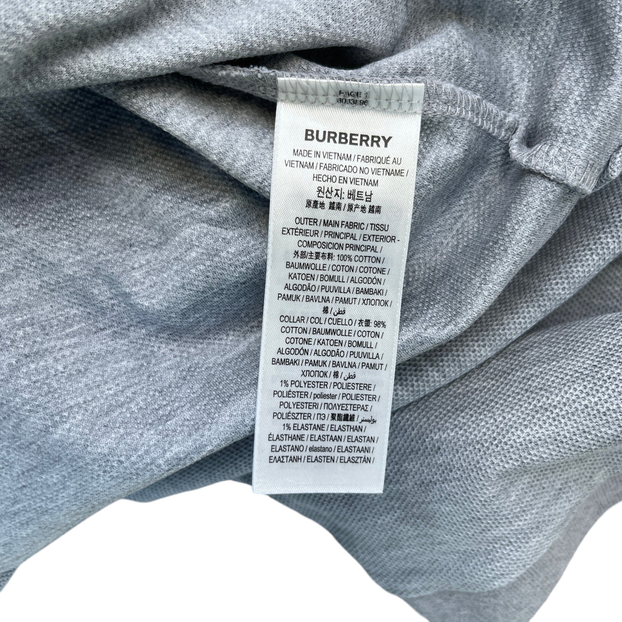 Men's Collar Logo Polo Shirt Grey Size M