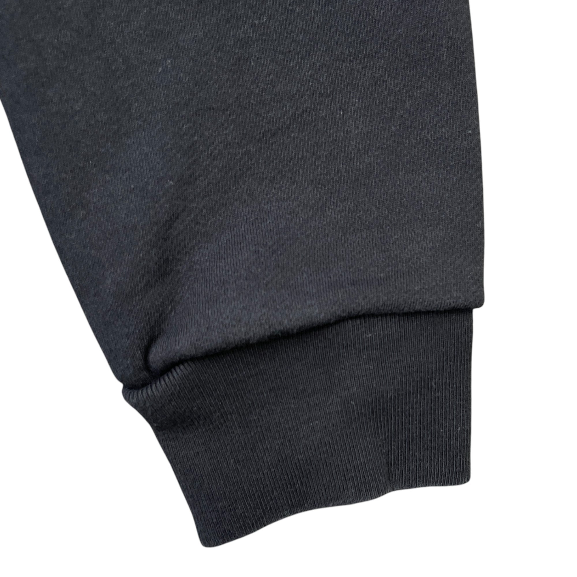 Men's Distressed Logo Print Jumper Black Size L